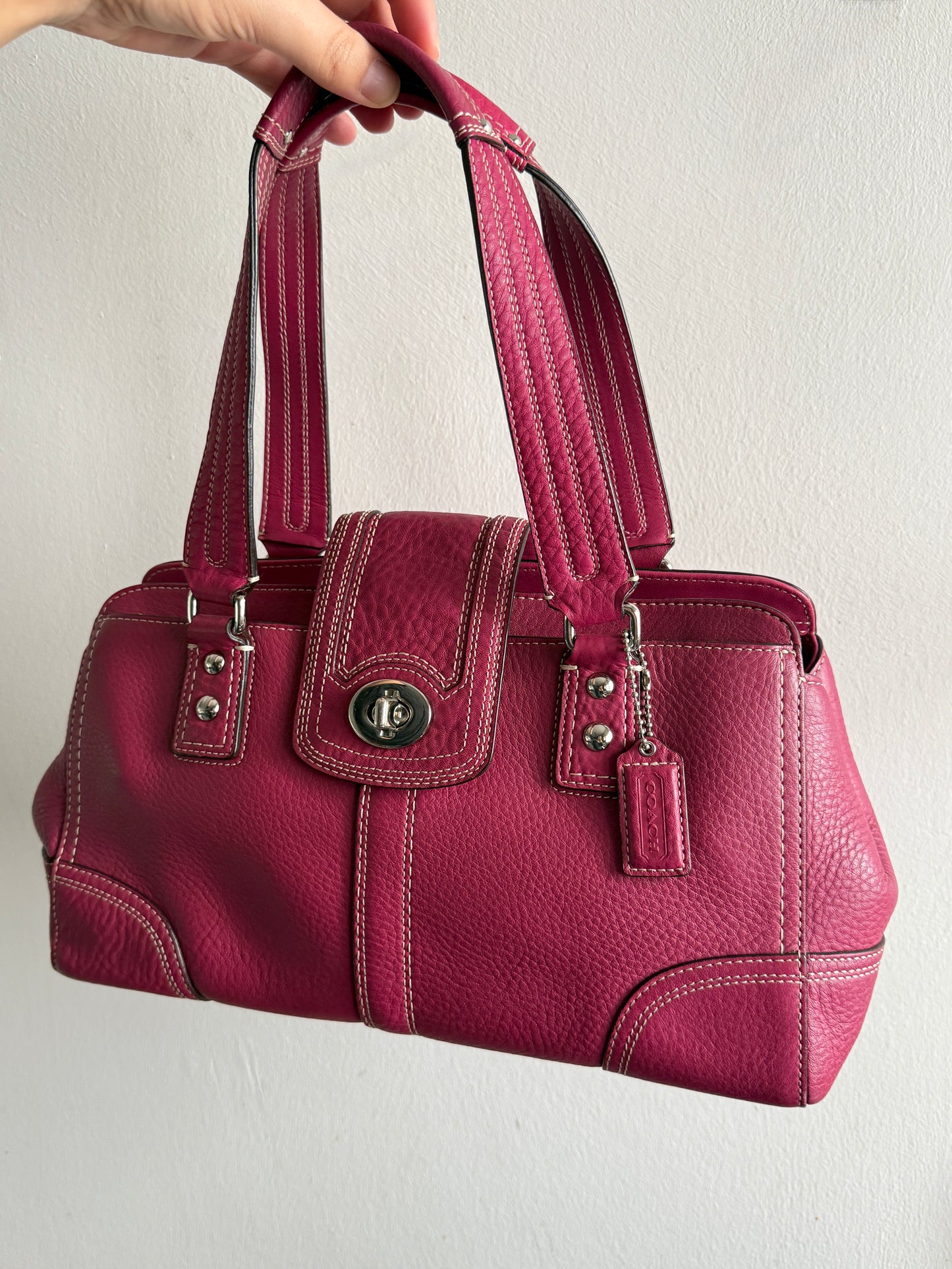 Super Rare Coach Hampton Pebbled Leather