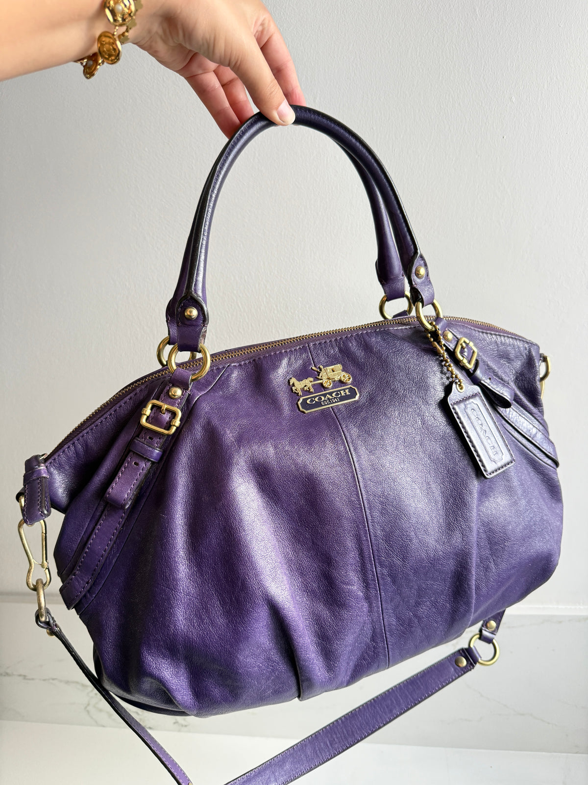 Coach Madison Sophia Leather Shoulder Bag, Large