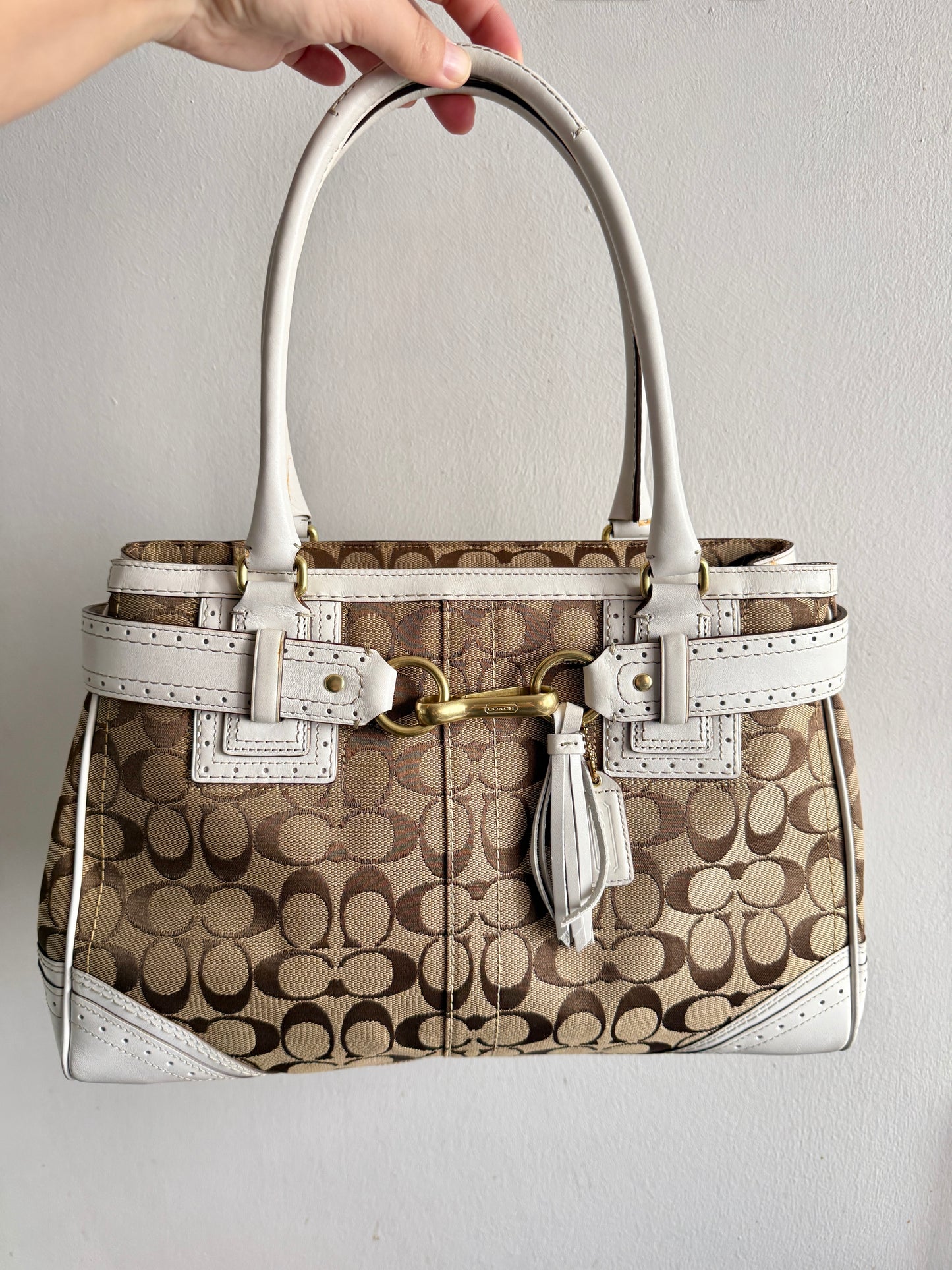 Rare Coach Hampton Signature Shoulder Bag