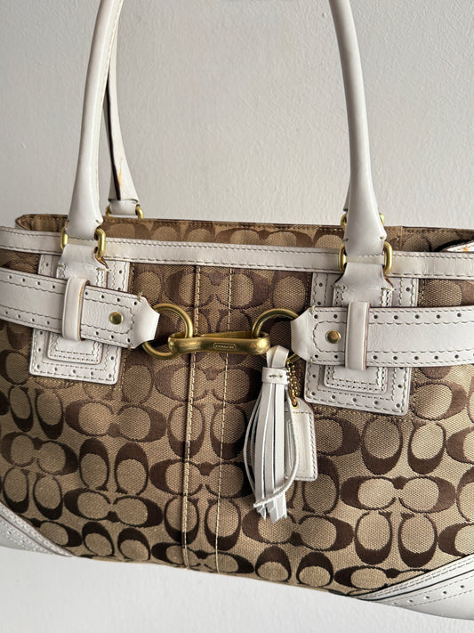 Rare Coach Hampton Signature Shoulder Bag