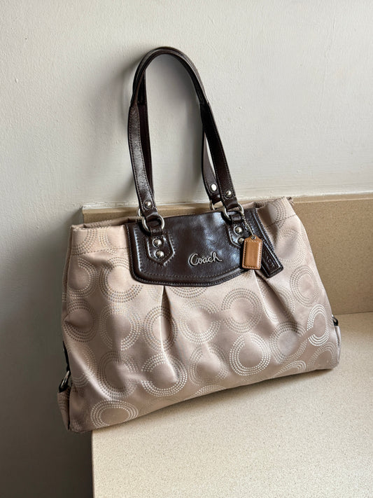 Coach Ashley Dotted Op Art Carryall Shoulder Bag