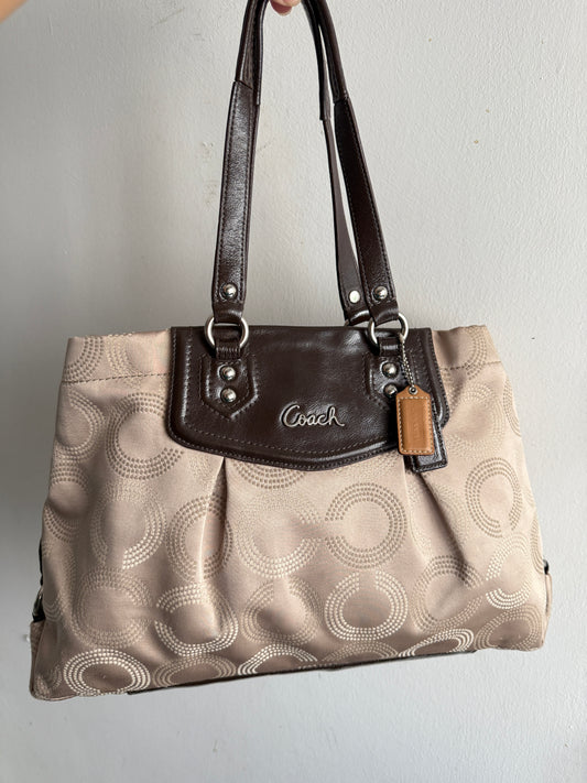 Coach Ashley Dotted Op Art Carryall Shoulder Bag