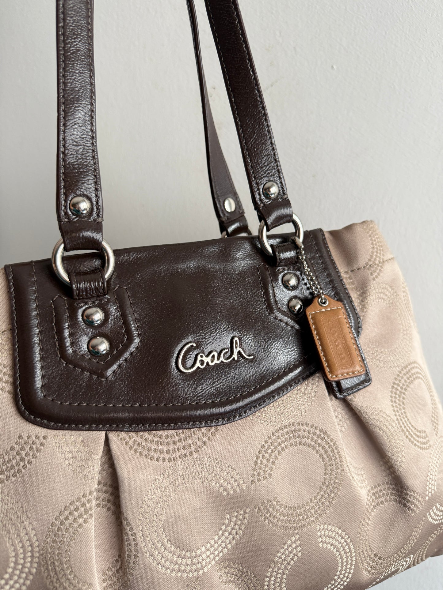Coach Ashley Dotted Op Art Carryall Shoulder Bag