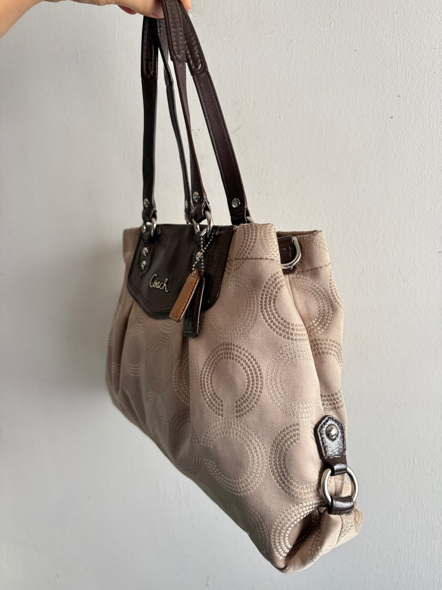 Coach Ashley Dotted Op Art Carryall Shoulder Bag