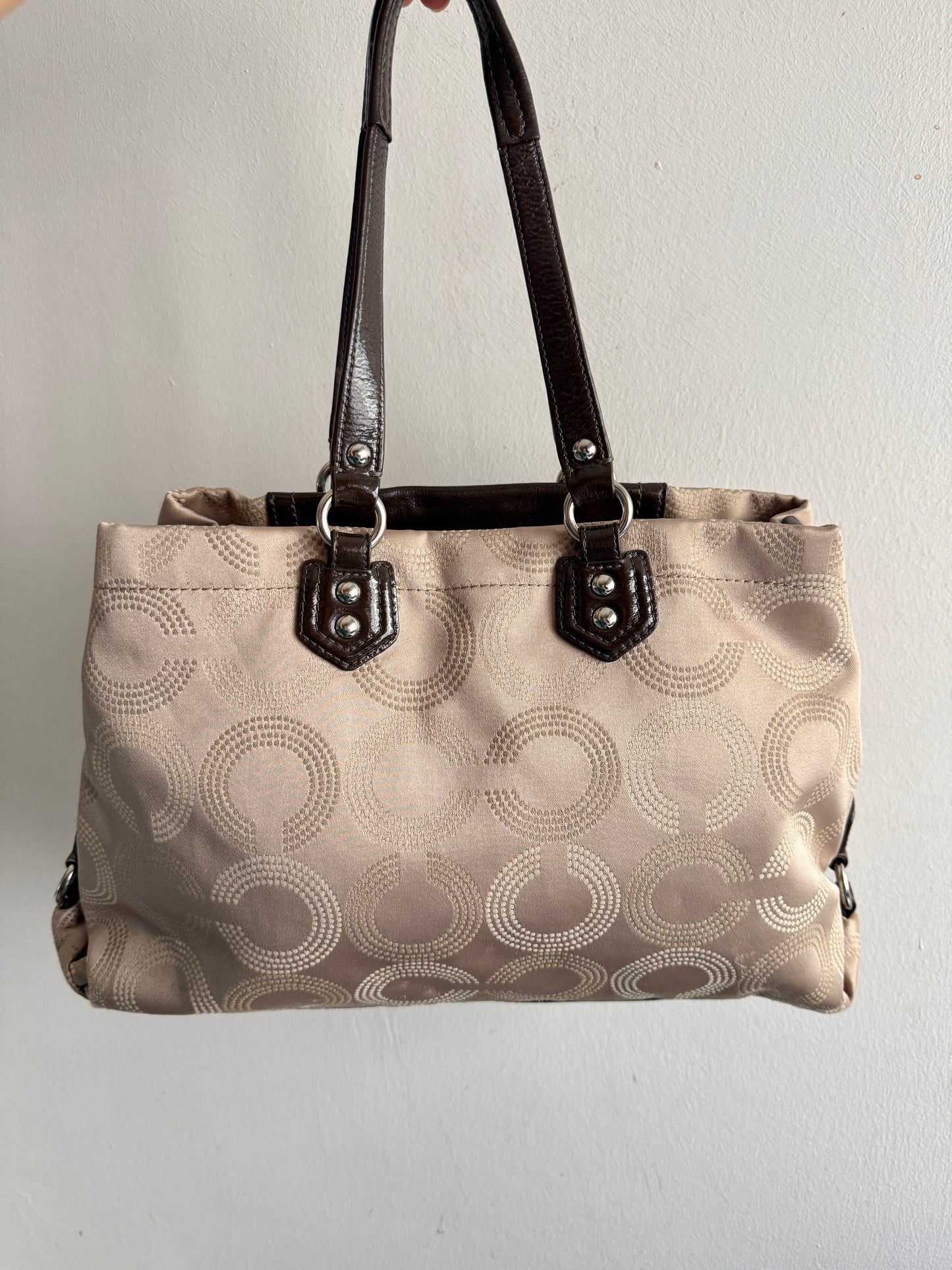 Coach Ashley Dotted Op Art Carryall Shoulder Bag