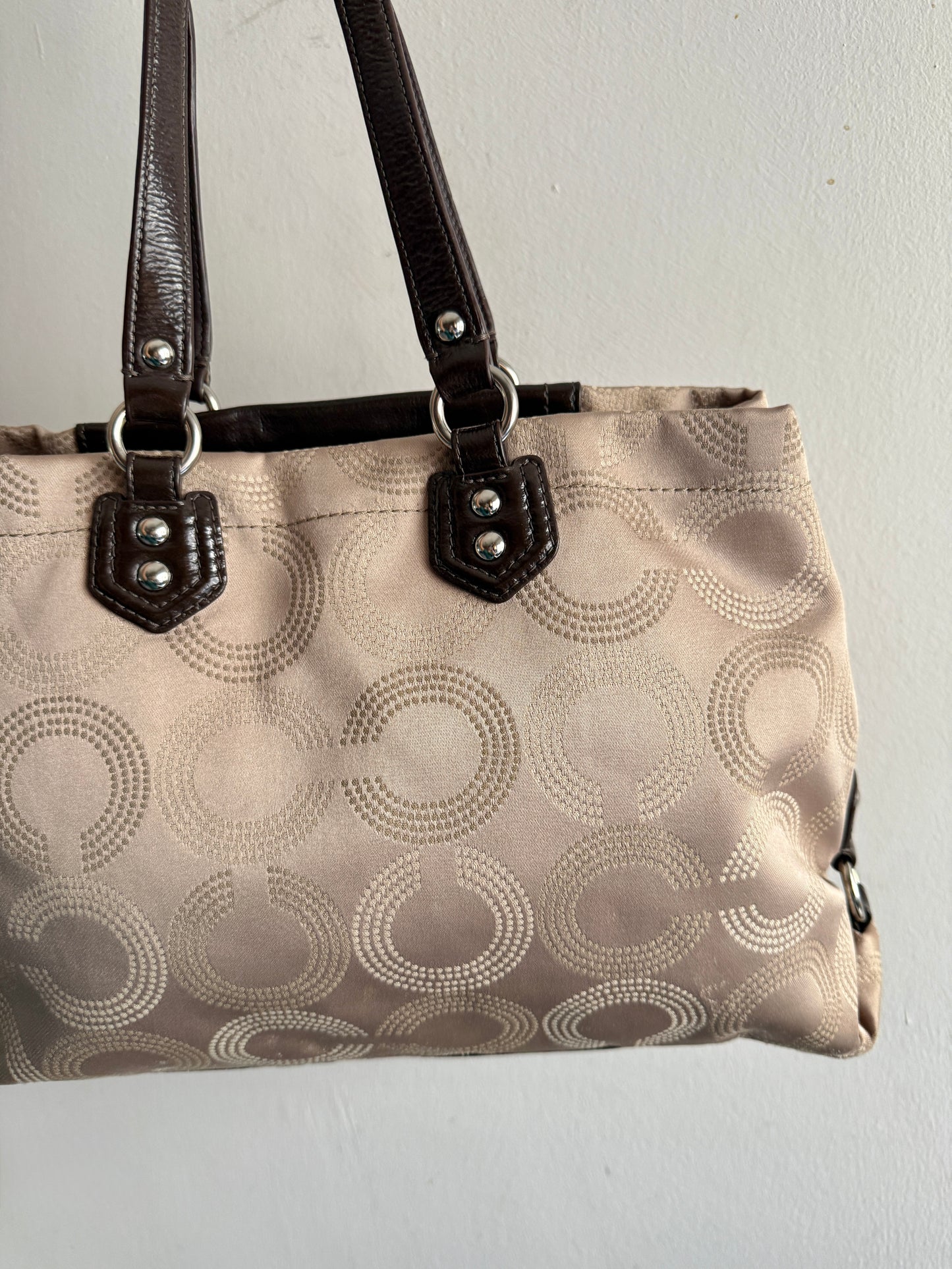 Coach Ashley Dotted Op Art Carryall Shoulder Bag