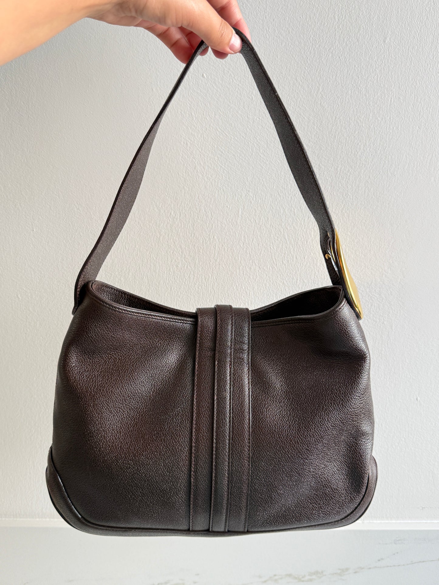 Super Rare Bvlgari Dark Brown Leather Bag