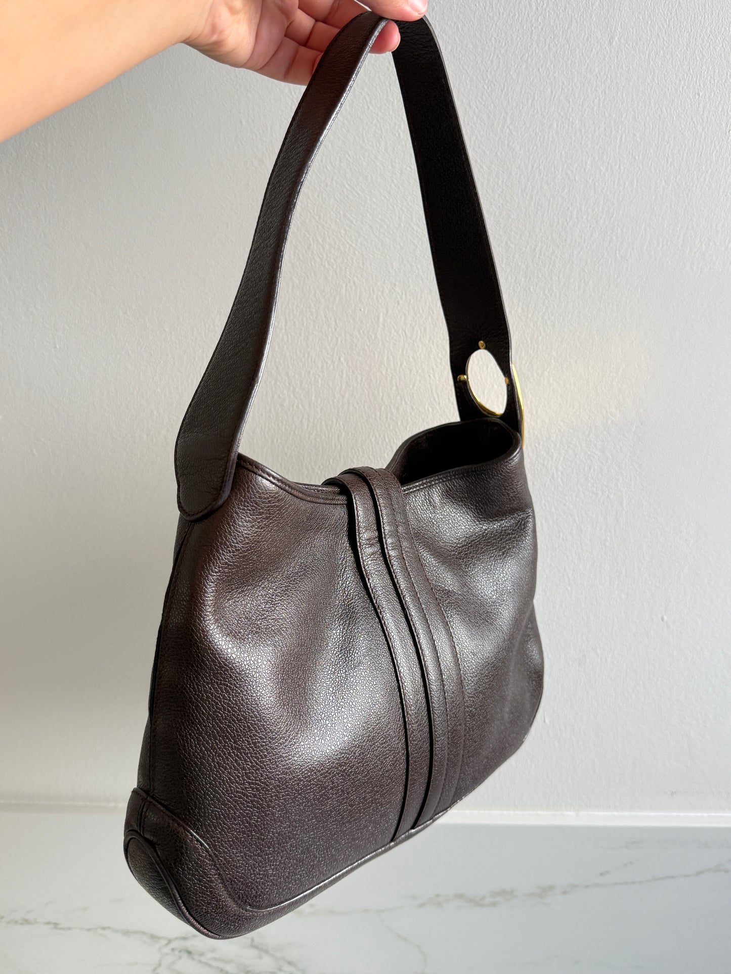 Super Rare Bvlgari Dark Brown Leather Bag
