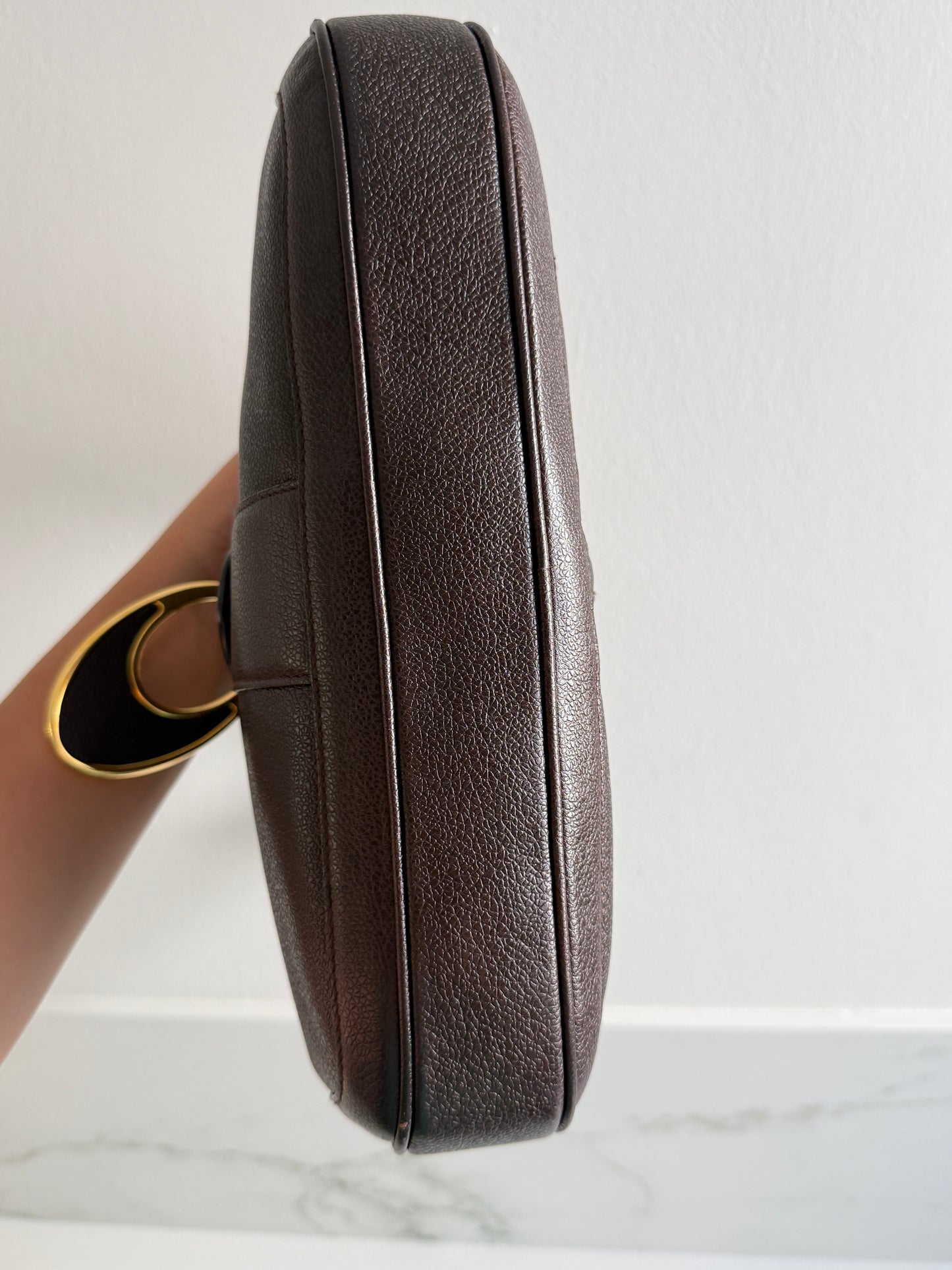 Super Rare Bvlgari Dark Brown Leather Bag