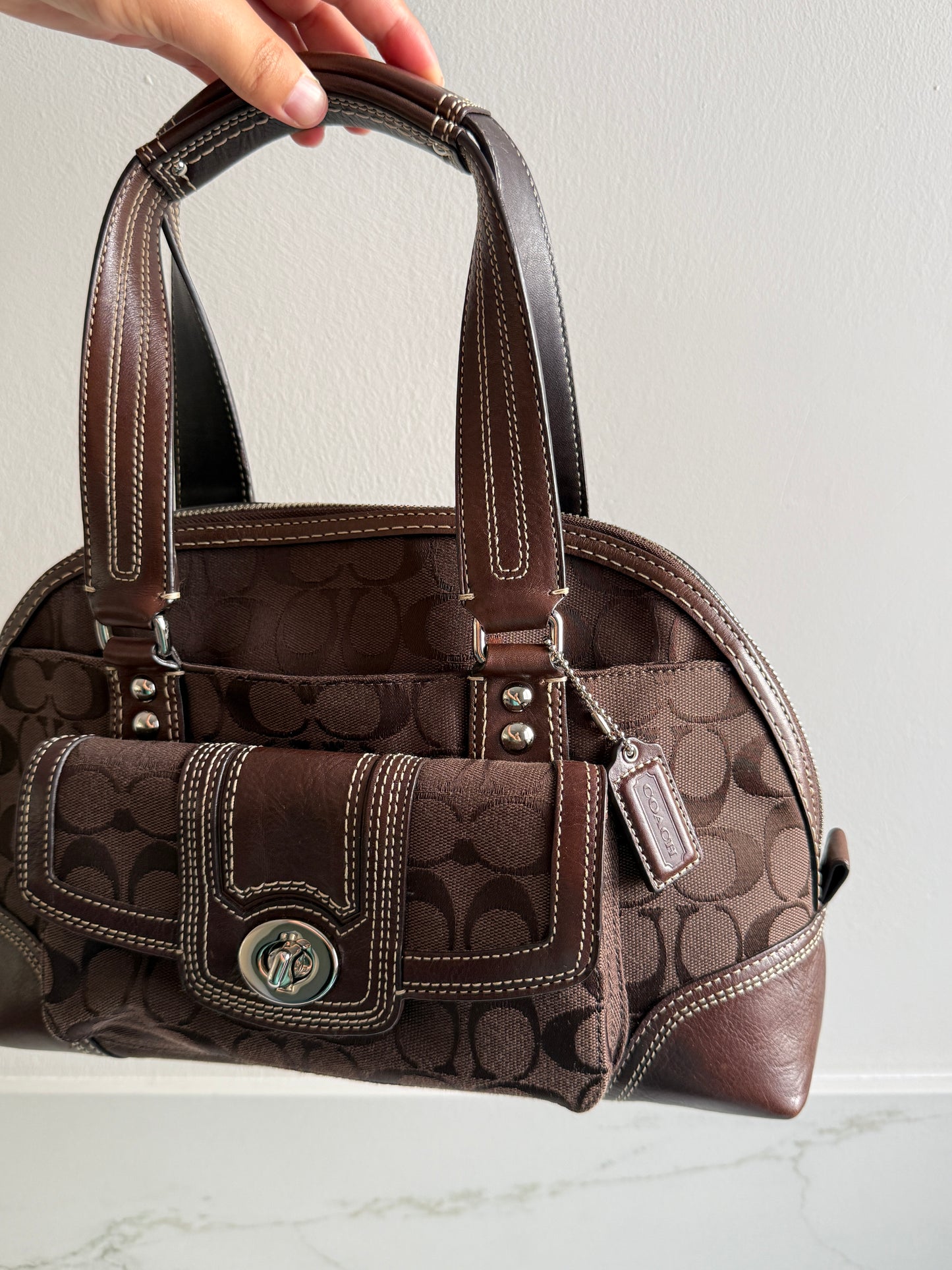 Coach Hampton Signature Shoulder Bag