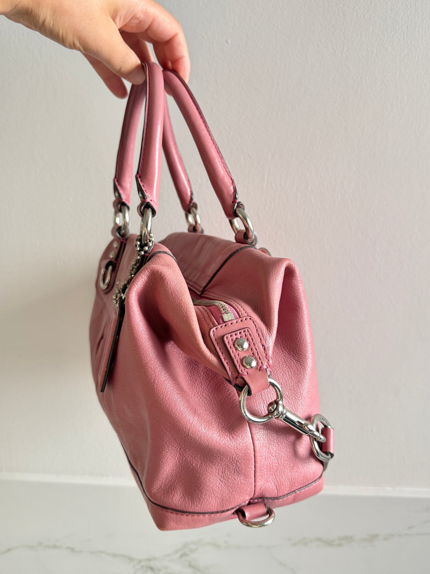 Super Rare Coach Ashley Pink Leather Satchel