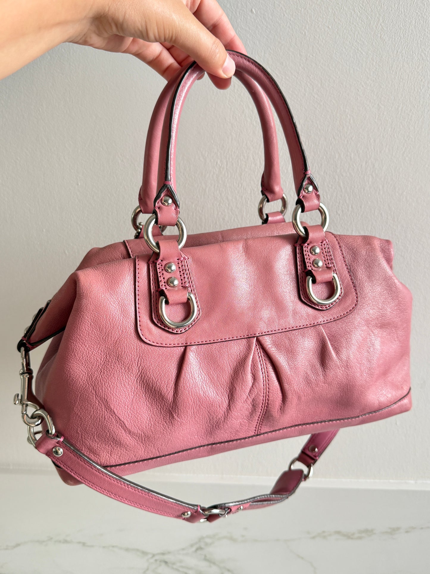 Super Rare Coach Ashley Pink Leather Satchel