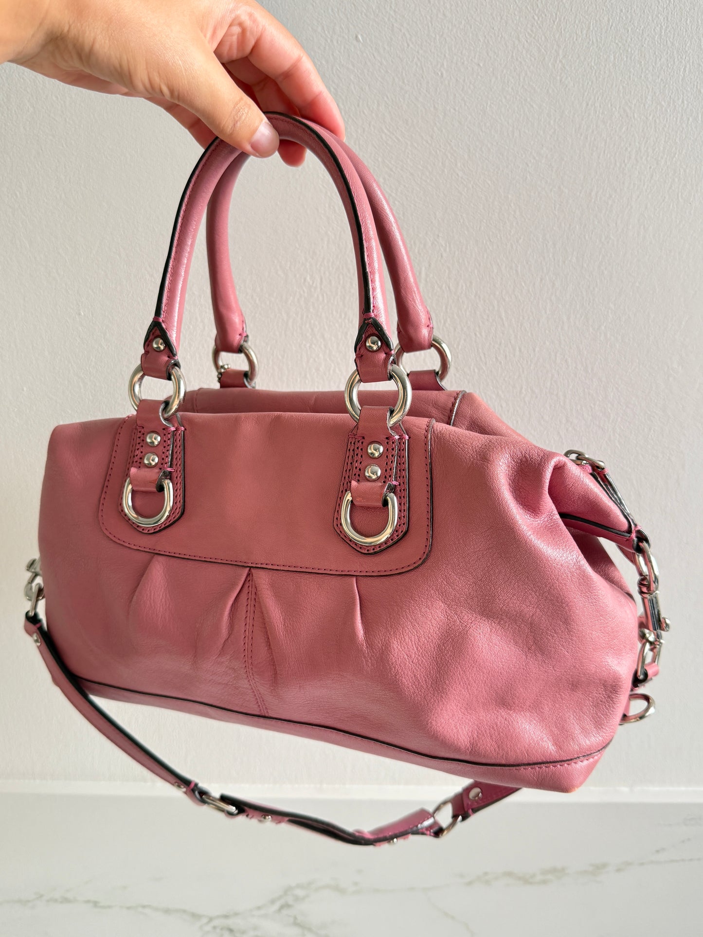 Super Rare Coach Ashley Pink Leather Satchel