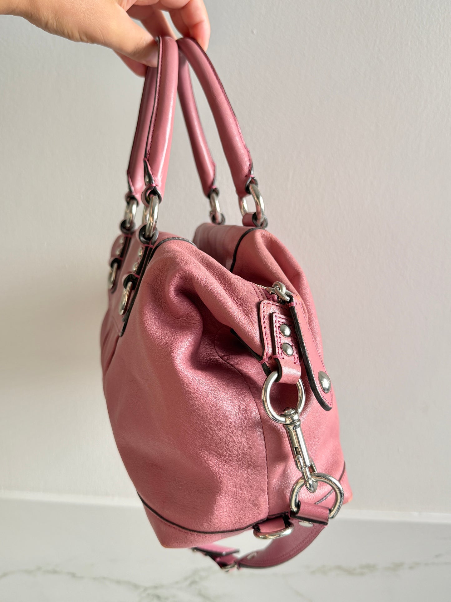 Super Rare Coach Ashley Pink Leather Satchel