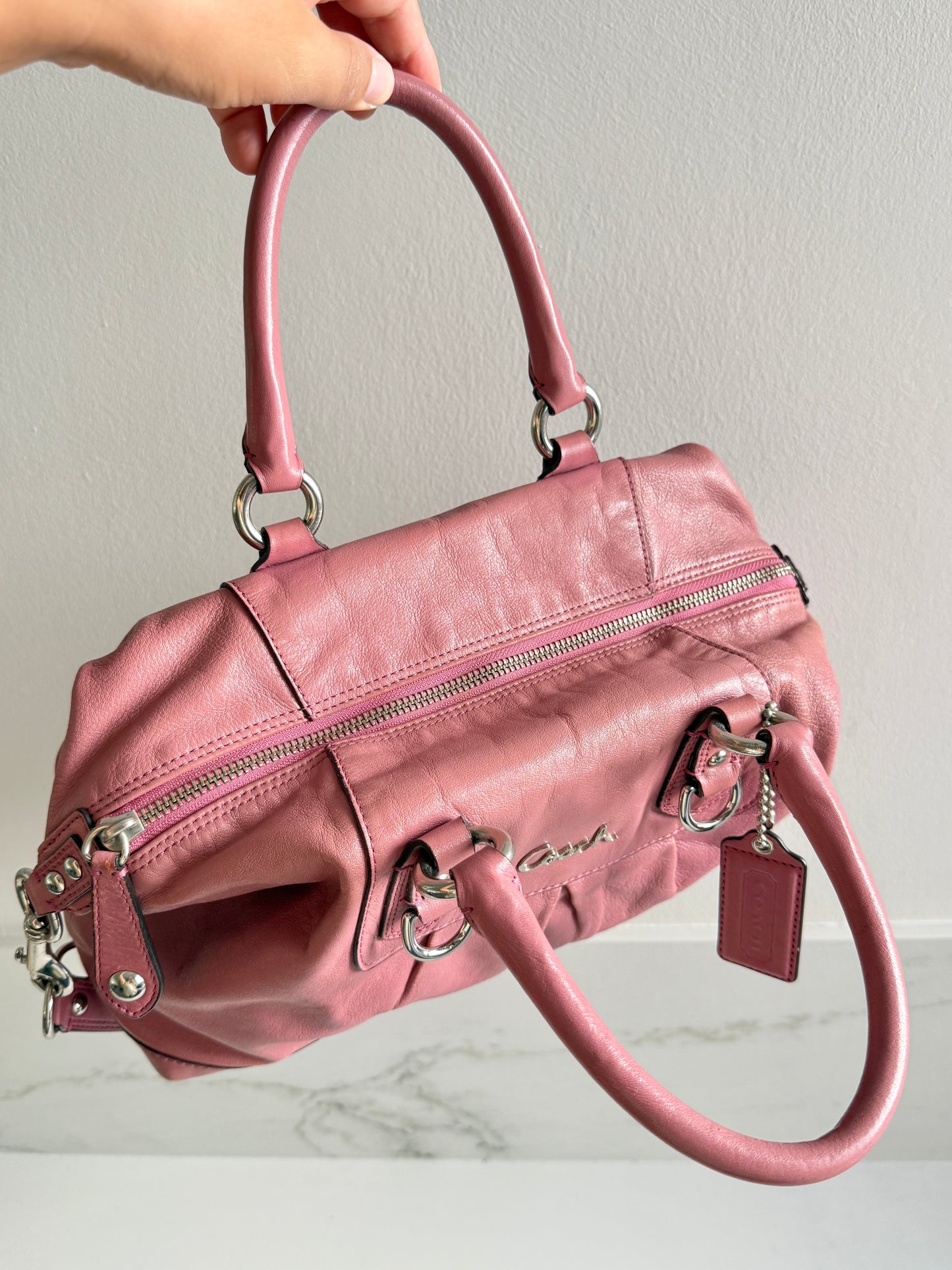 Super Rare Coach Ashley Pink Leather Satchel