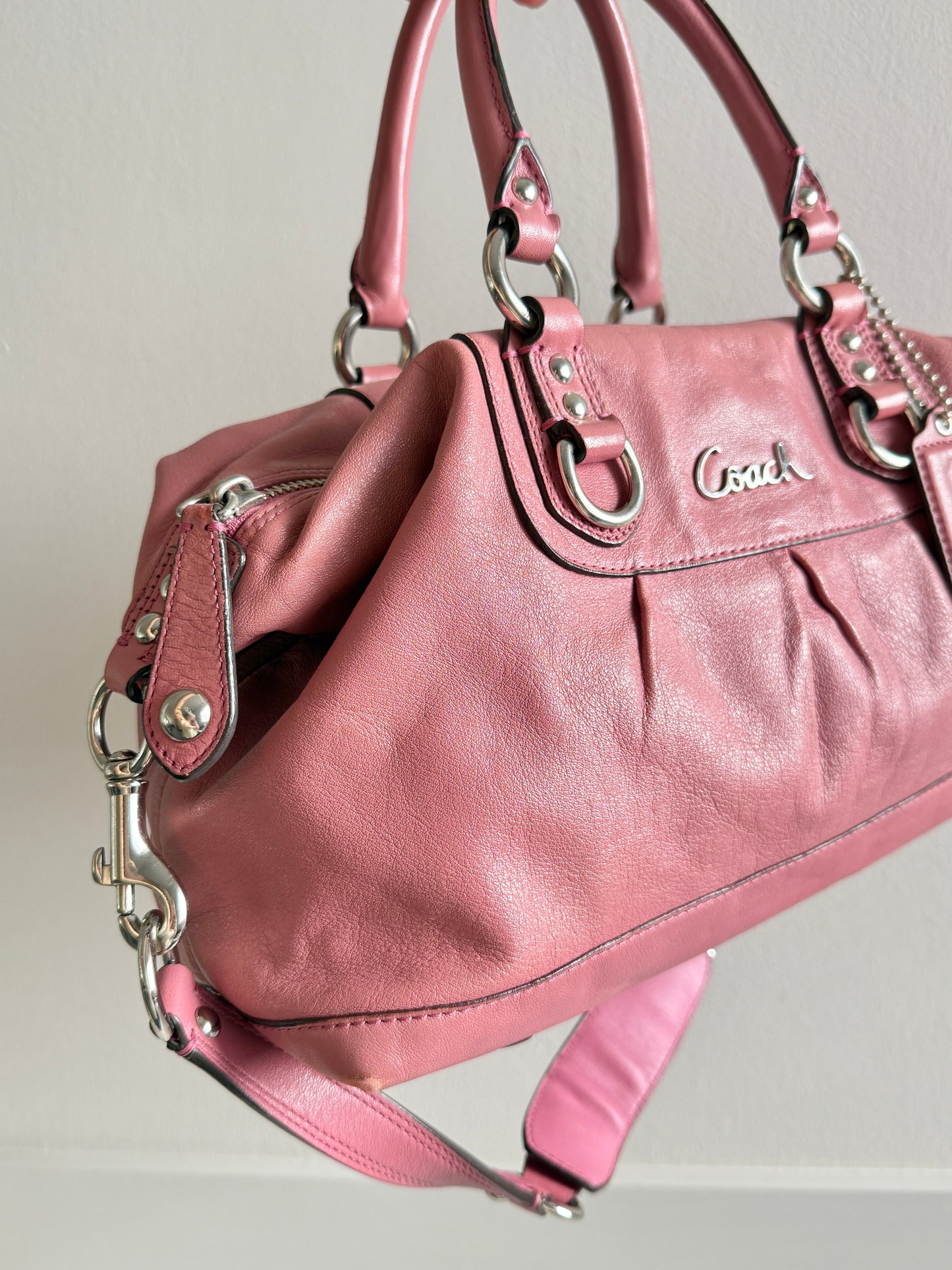 Super Rare Coach Ashley Pink Leather Satchel