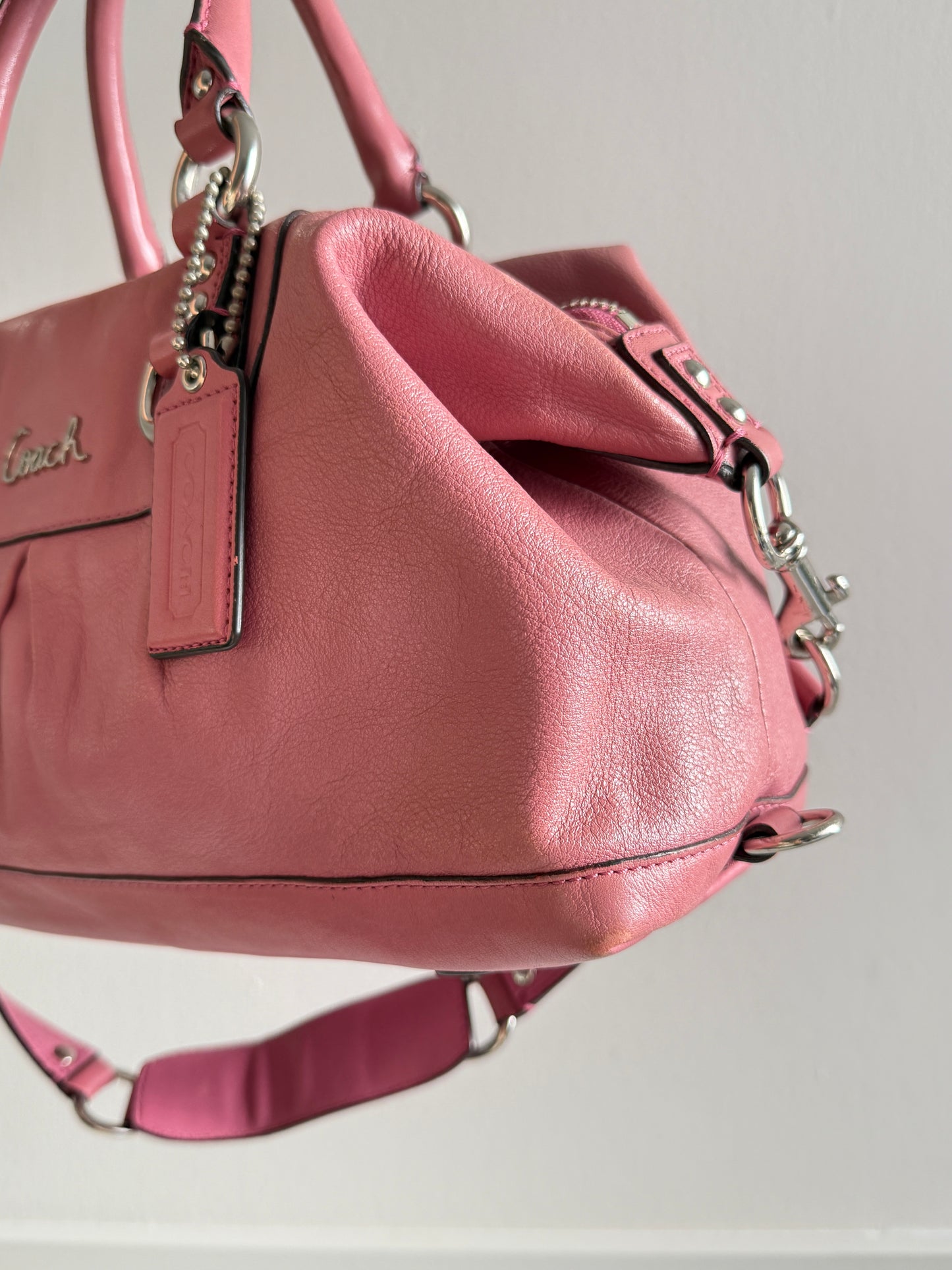 Super Rare Coach Ashley Pink Leather Satchel