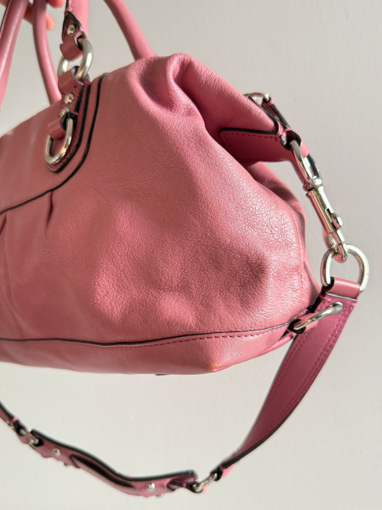 Super Rare Coach Ashley Pink Leather Satchel