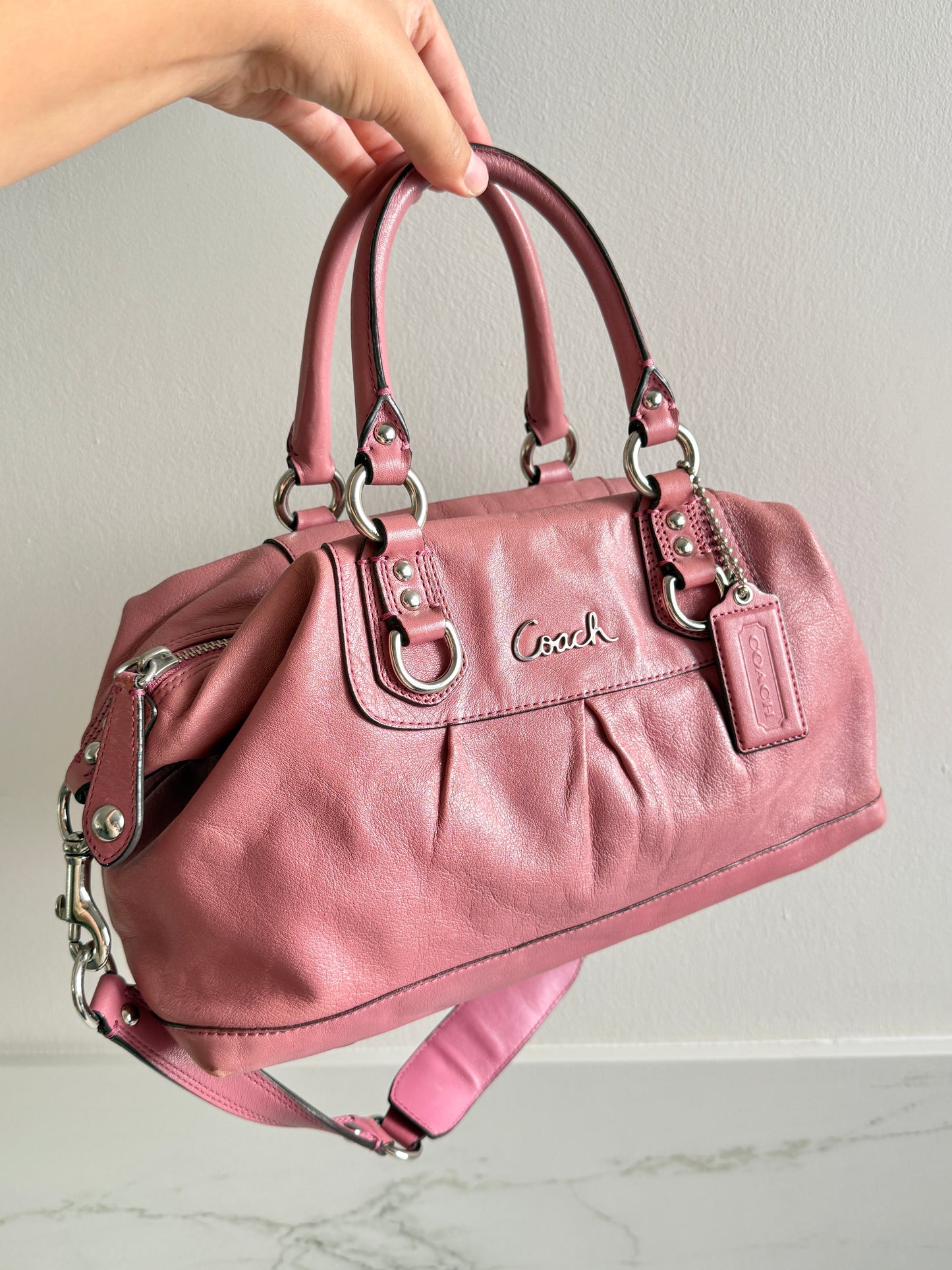 Super Rare Coach Ashley Pink Leather Satchel