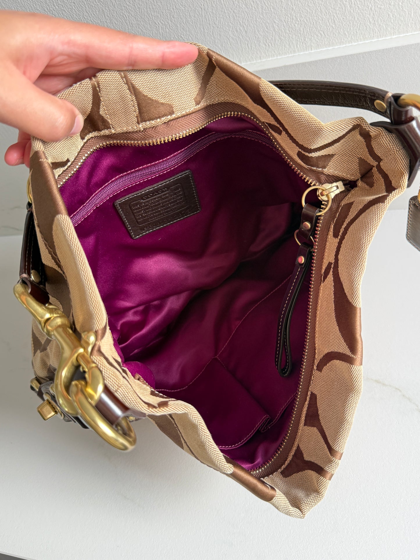 Coach Carly Signature Shoulder Bag