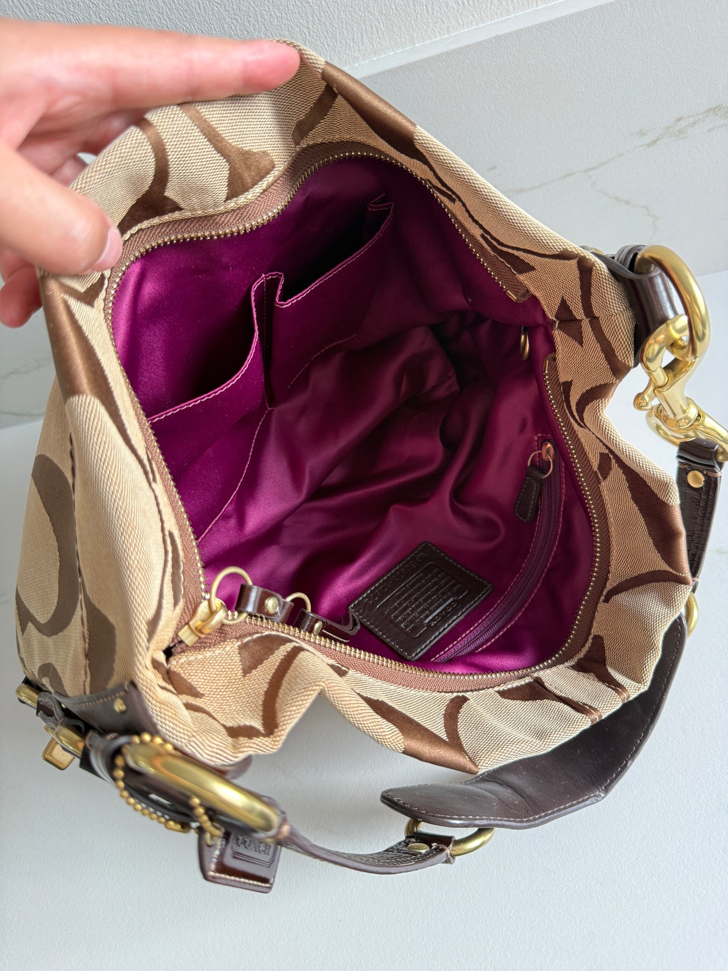 Coach Carly Signature Shoulder Bag