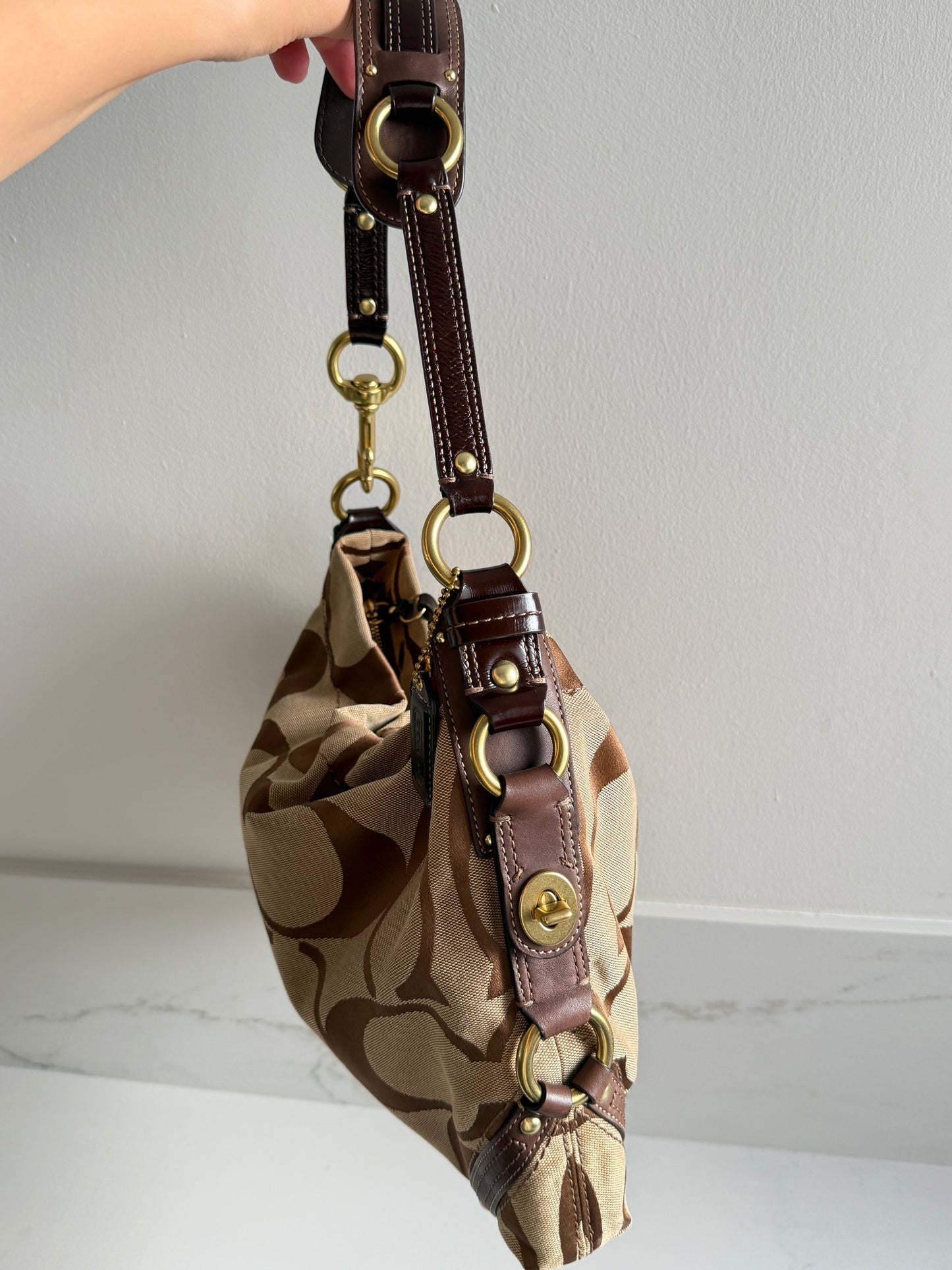 Coach Carly Signature Shoulder Bag