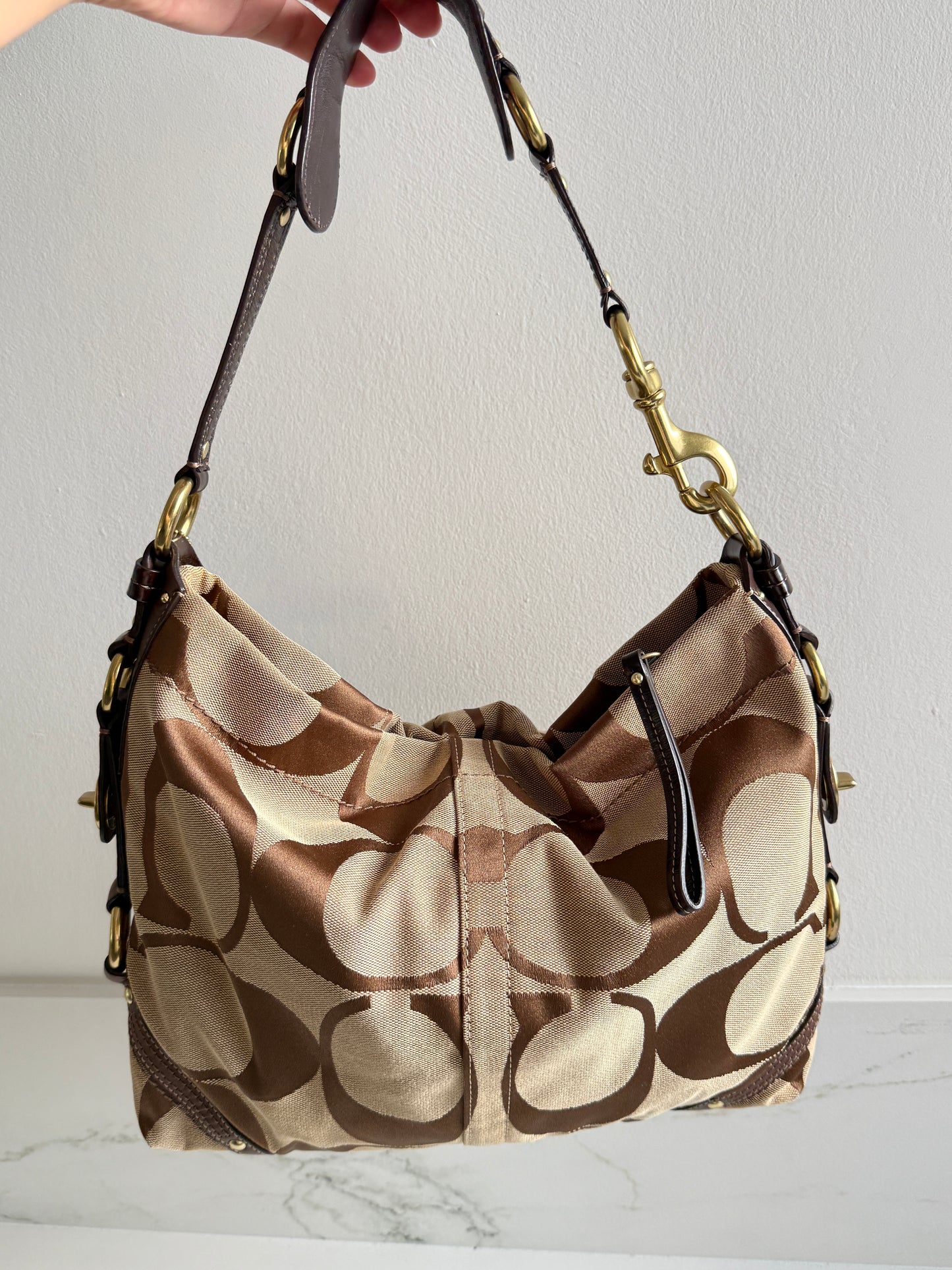 Coach Carly Signature Shoulder Bag