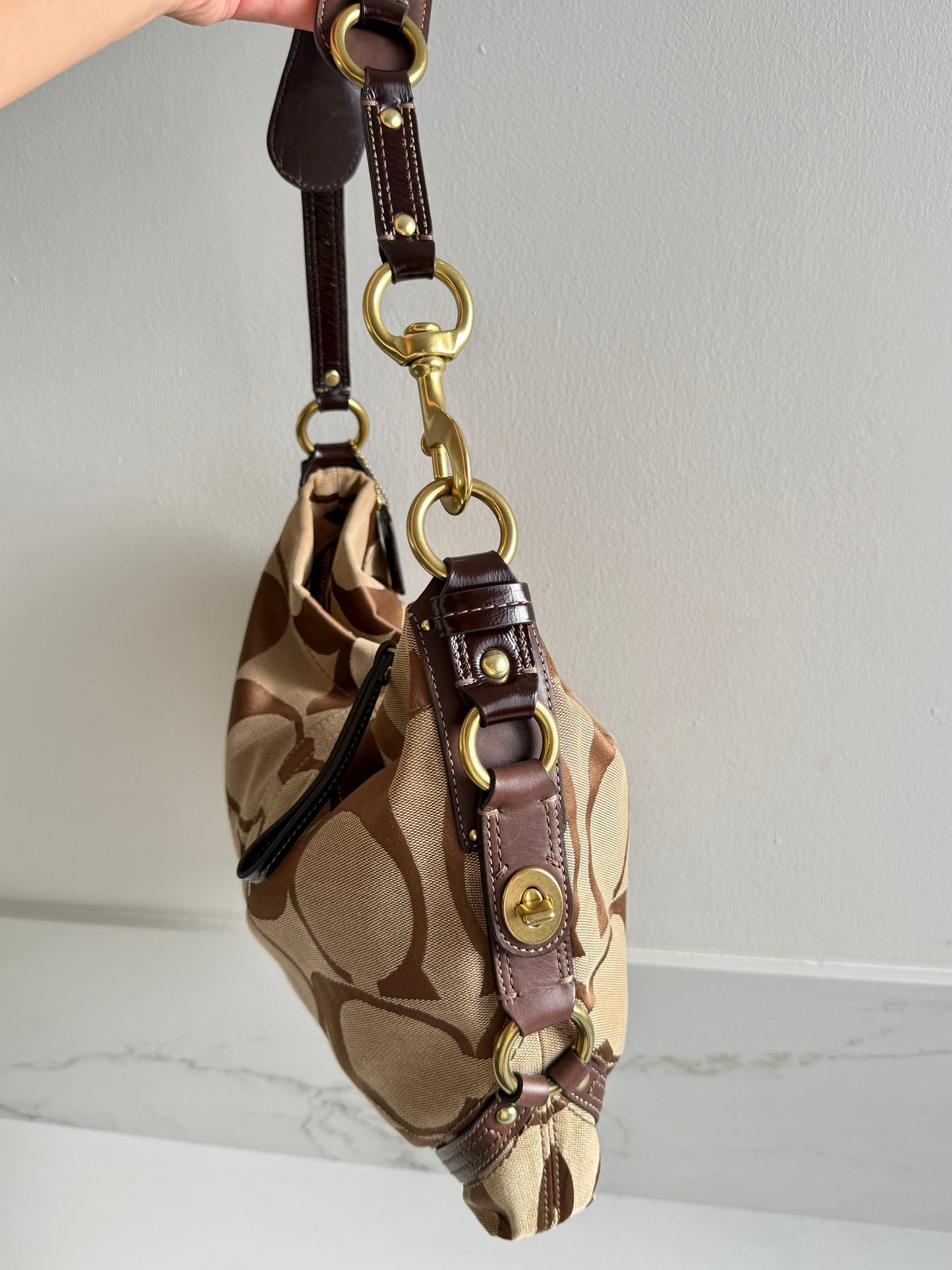 Coach Carly Signature Shoulder Bag