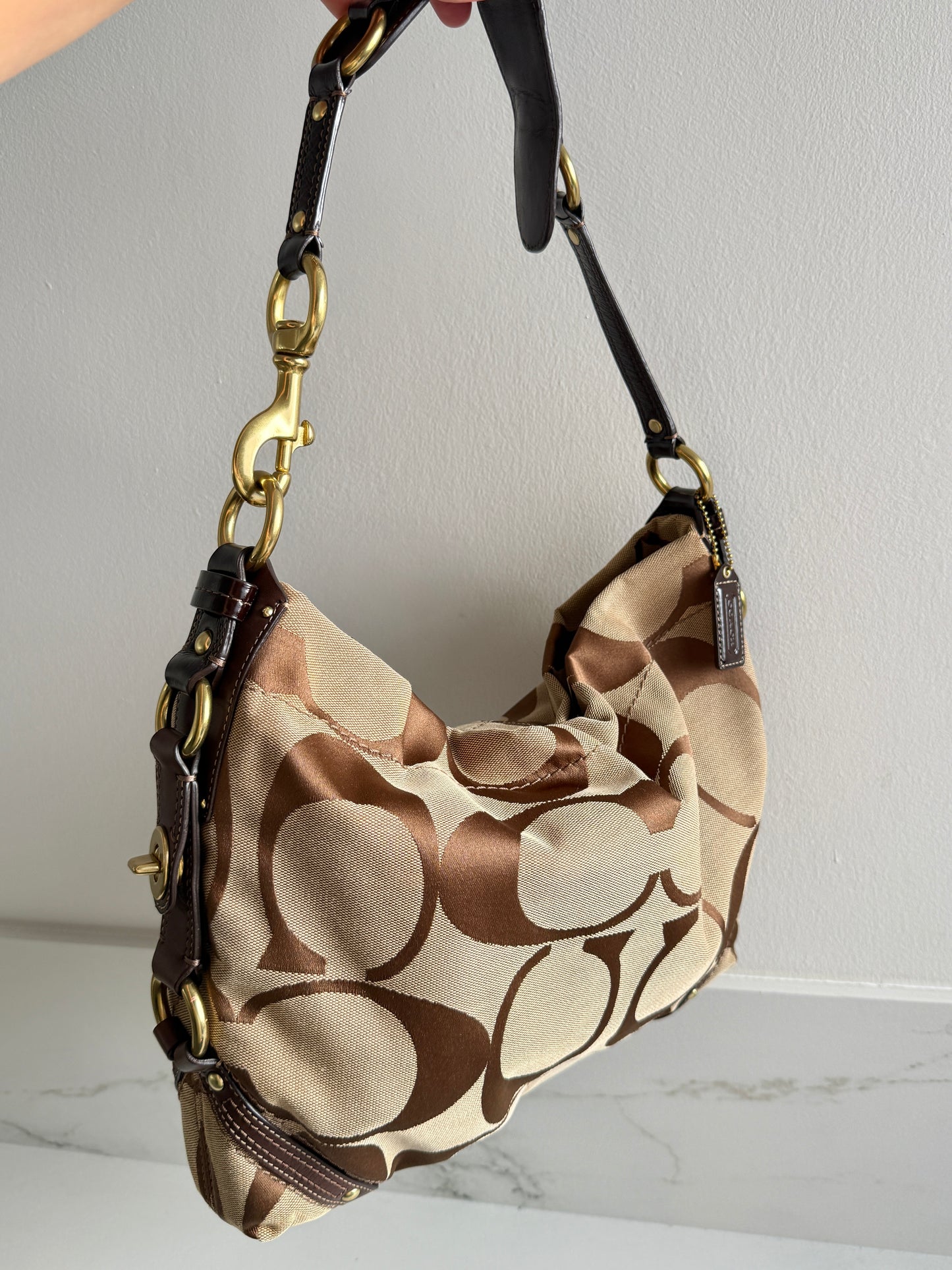 Coach Carly Signature Shoulder Bag