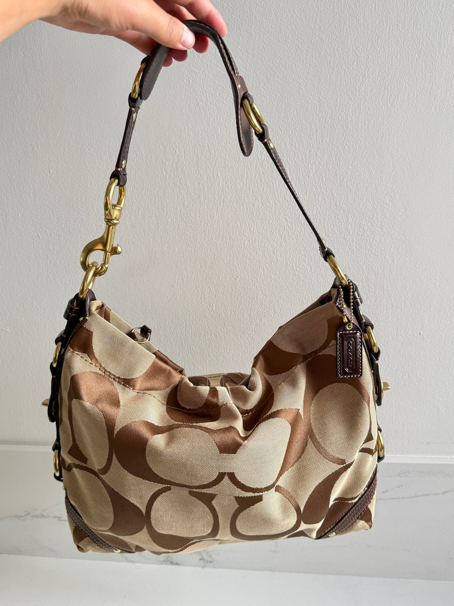 Coach Carly Signature Shoulder Bag