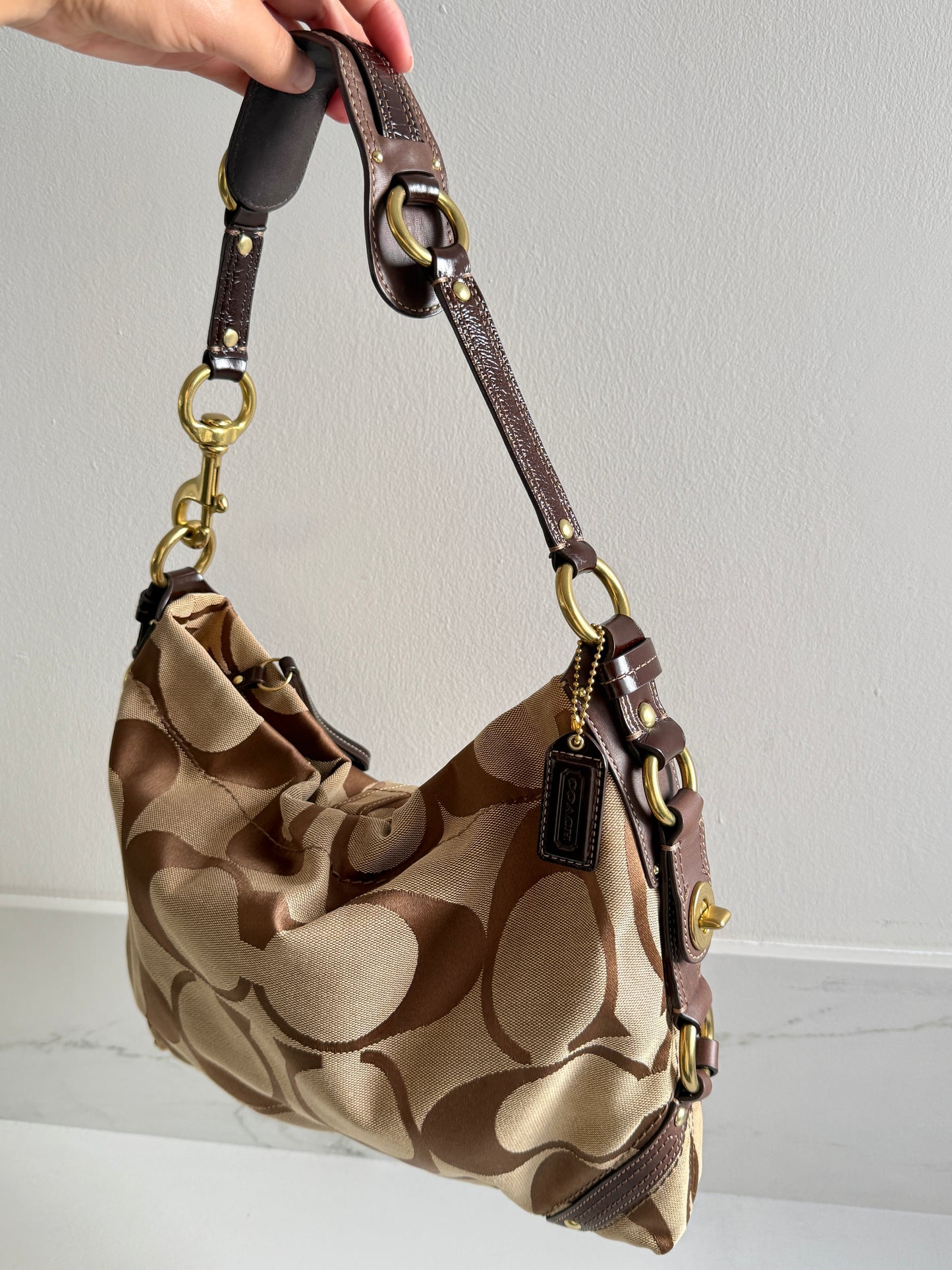 Coach Carly Signature Shoulder Bag