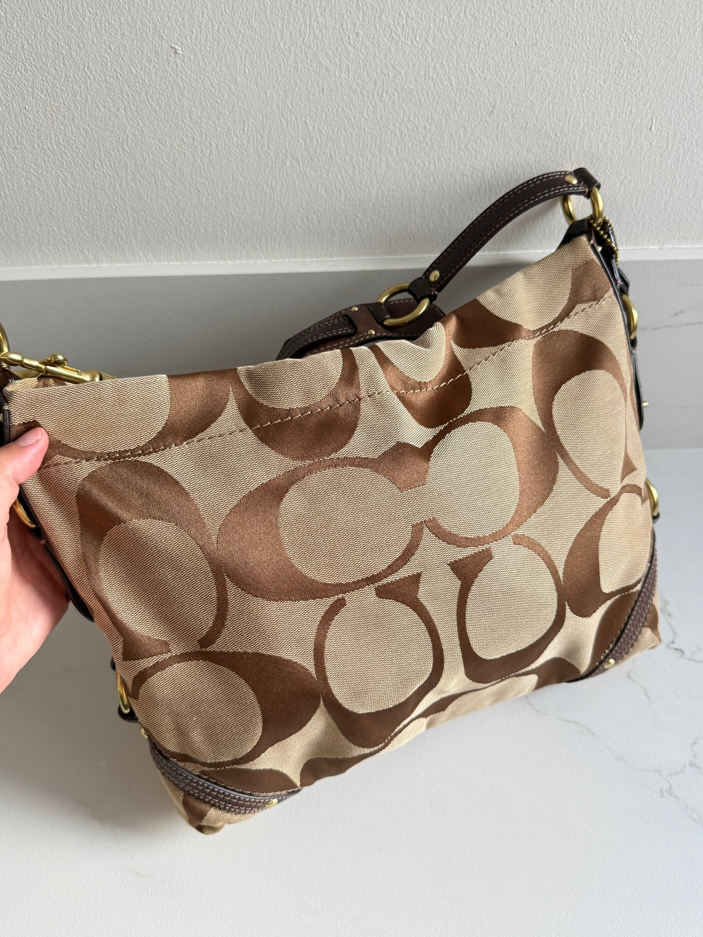 Coach Carly Signature Shoulder Bag