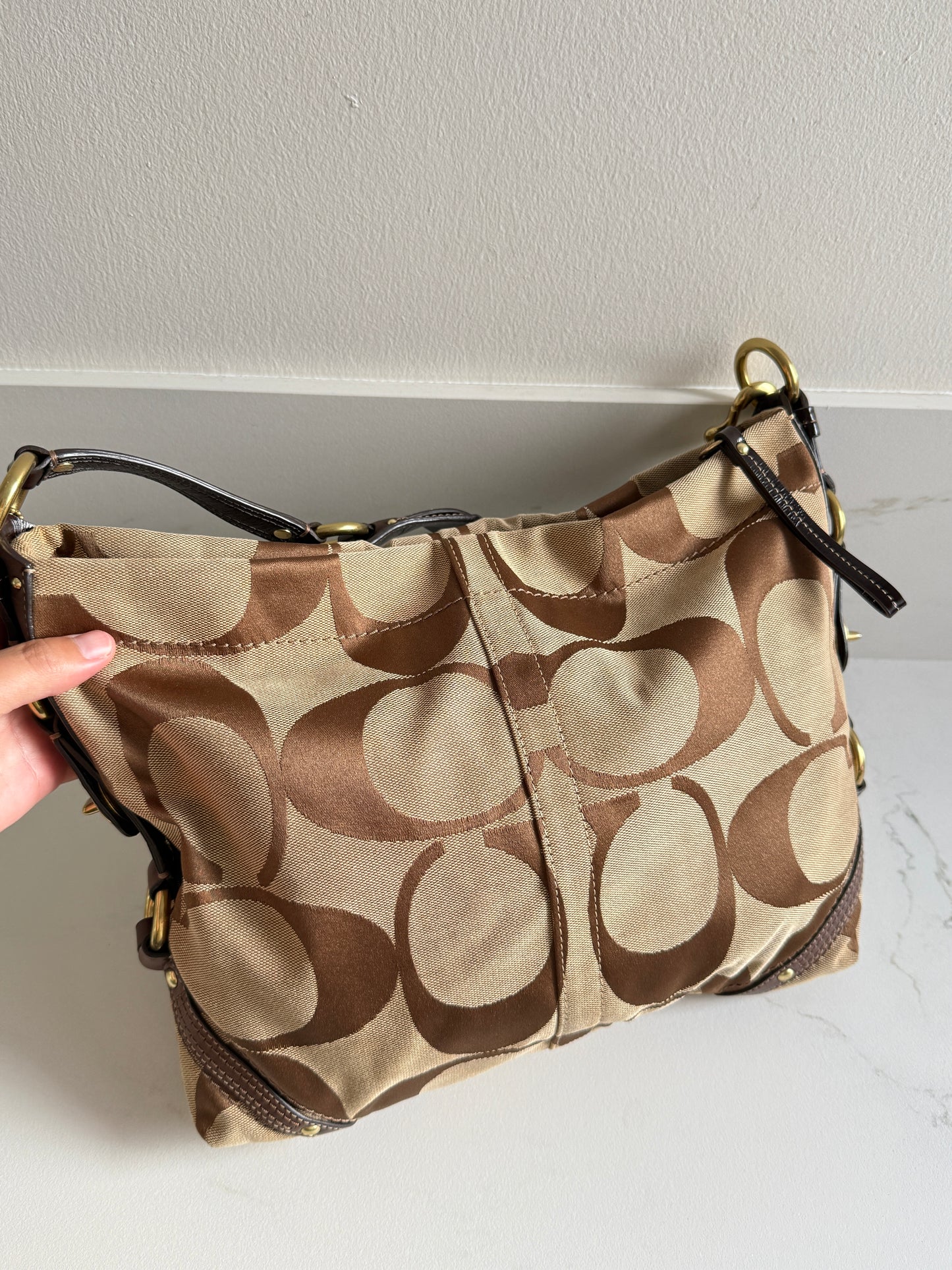 Coach Carly Signature Shoulder Bag