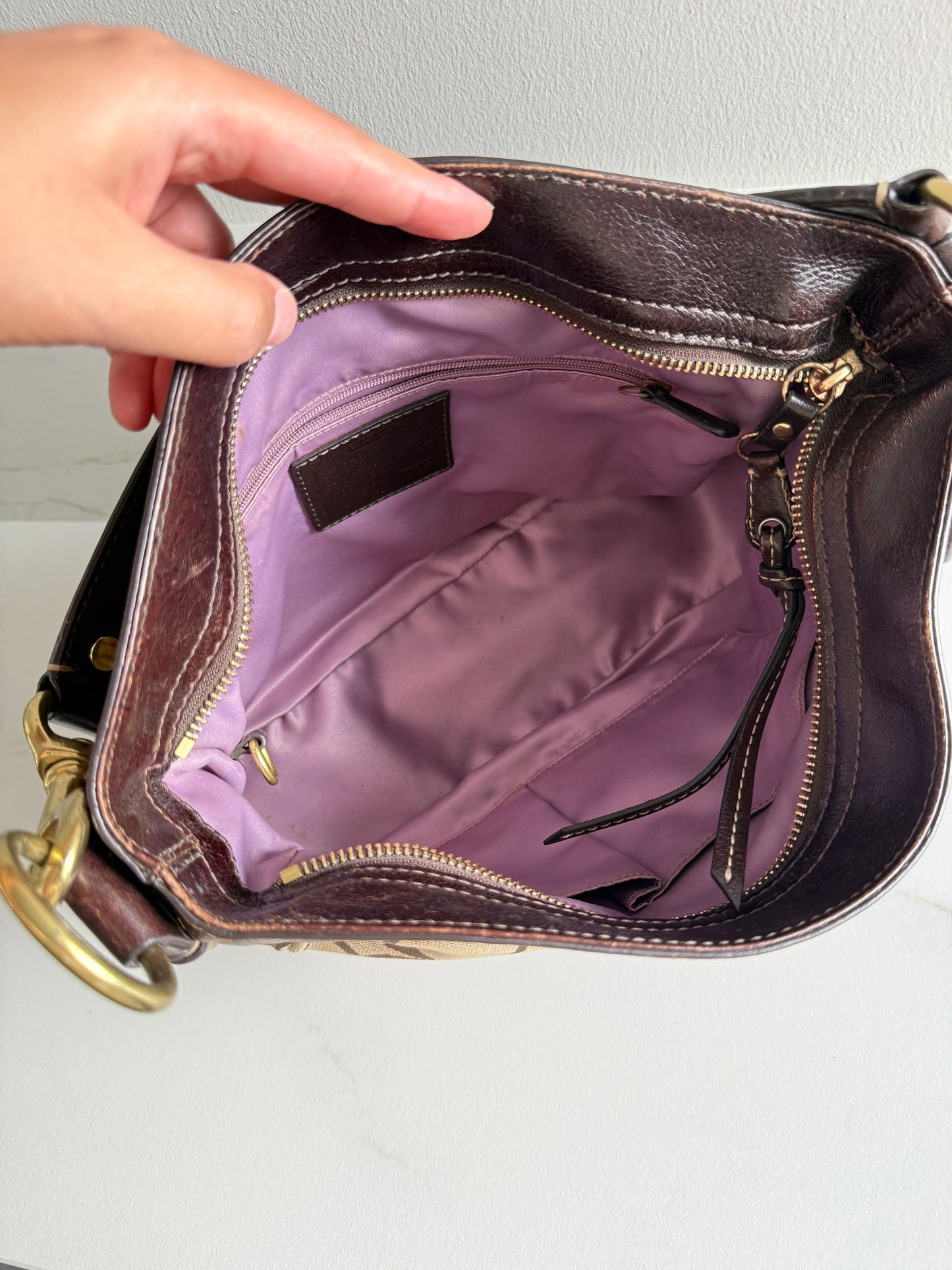 Rare Coach Zoe Signature Hobo Shoulder Bag