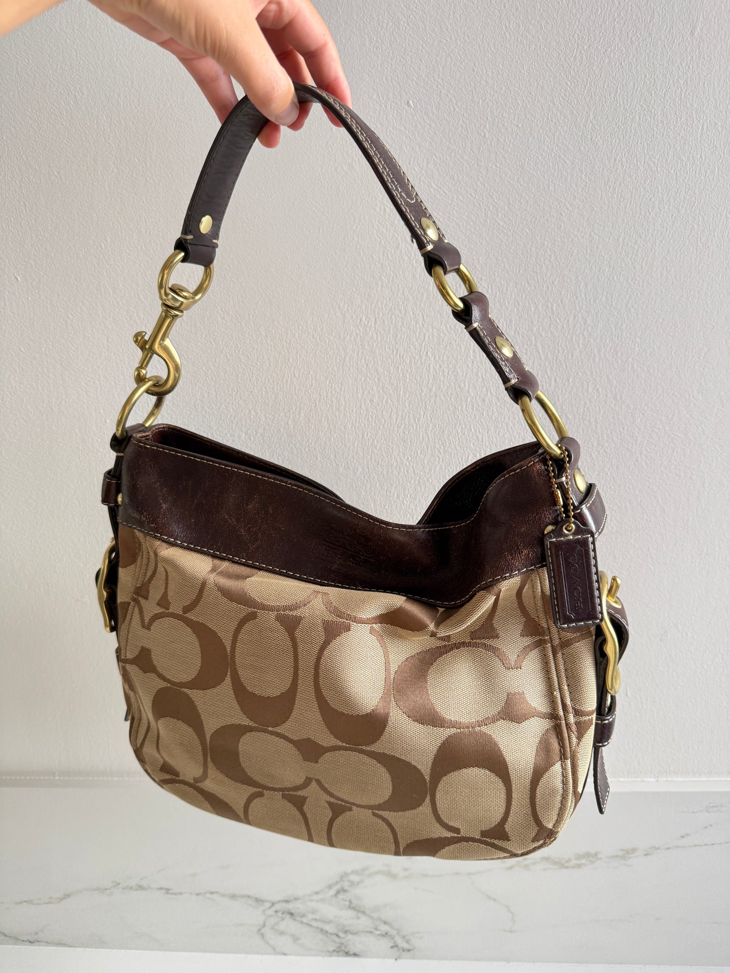 Rare Coach Zoe Signature Hobo Shoulder Bag