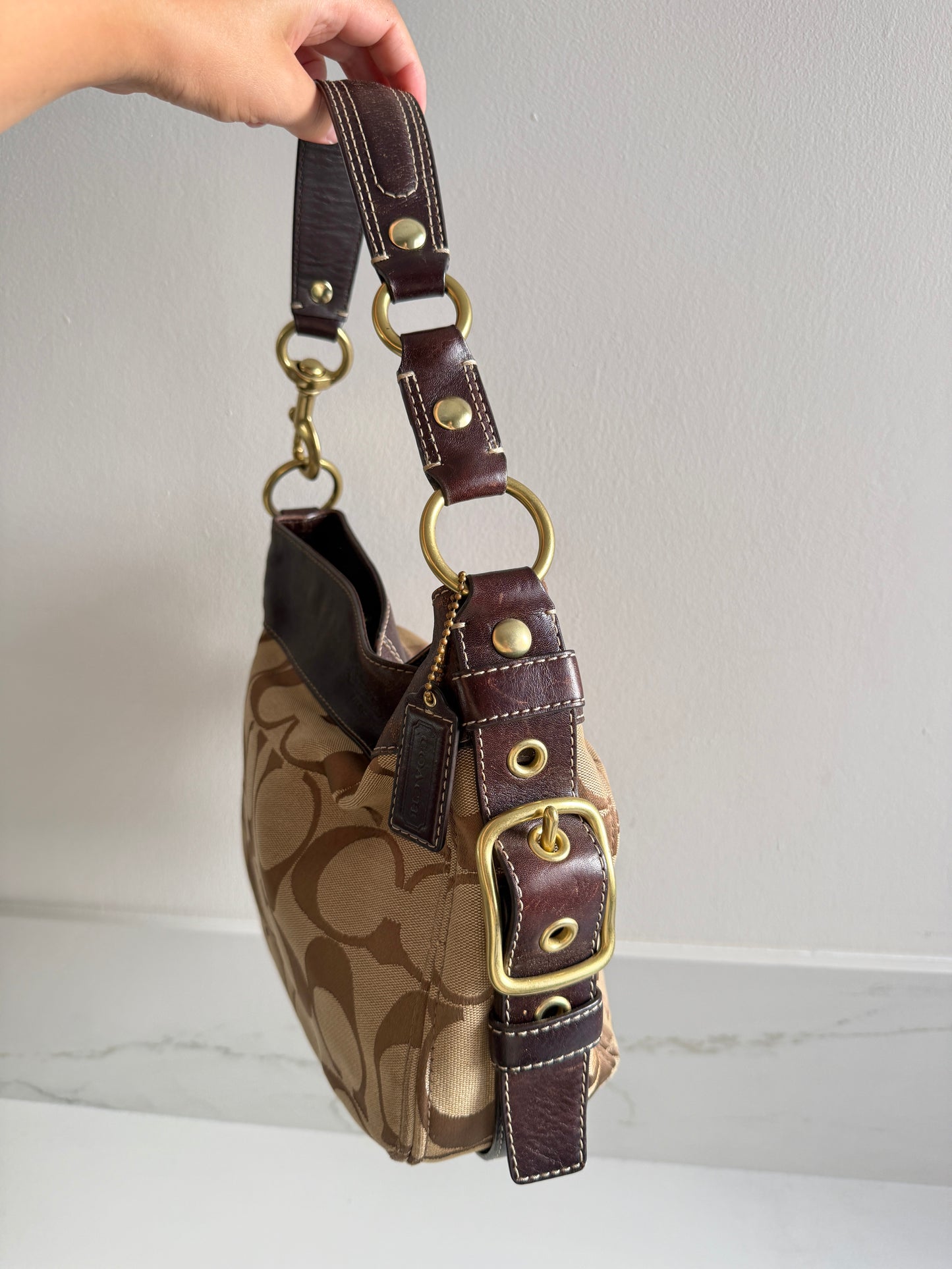 Rare Coach Zoe Signature Hobo Shoulder Bag