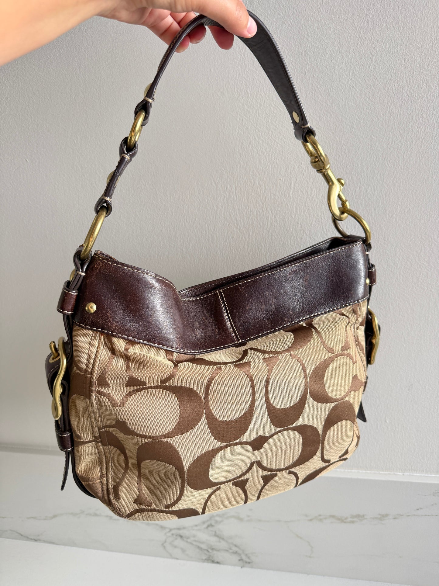 Rare Coach Zoe Signature Hobo Shoulder Bag
