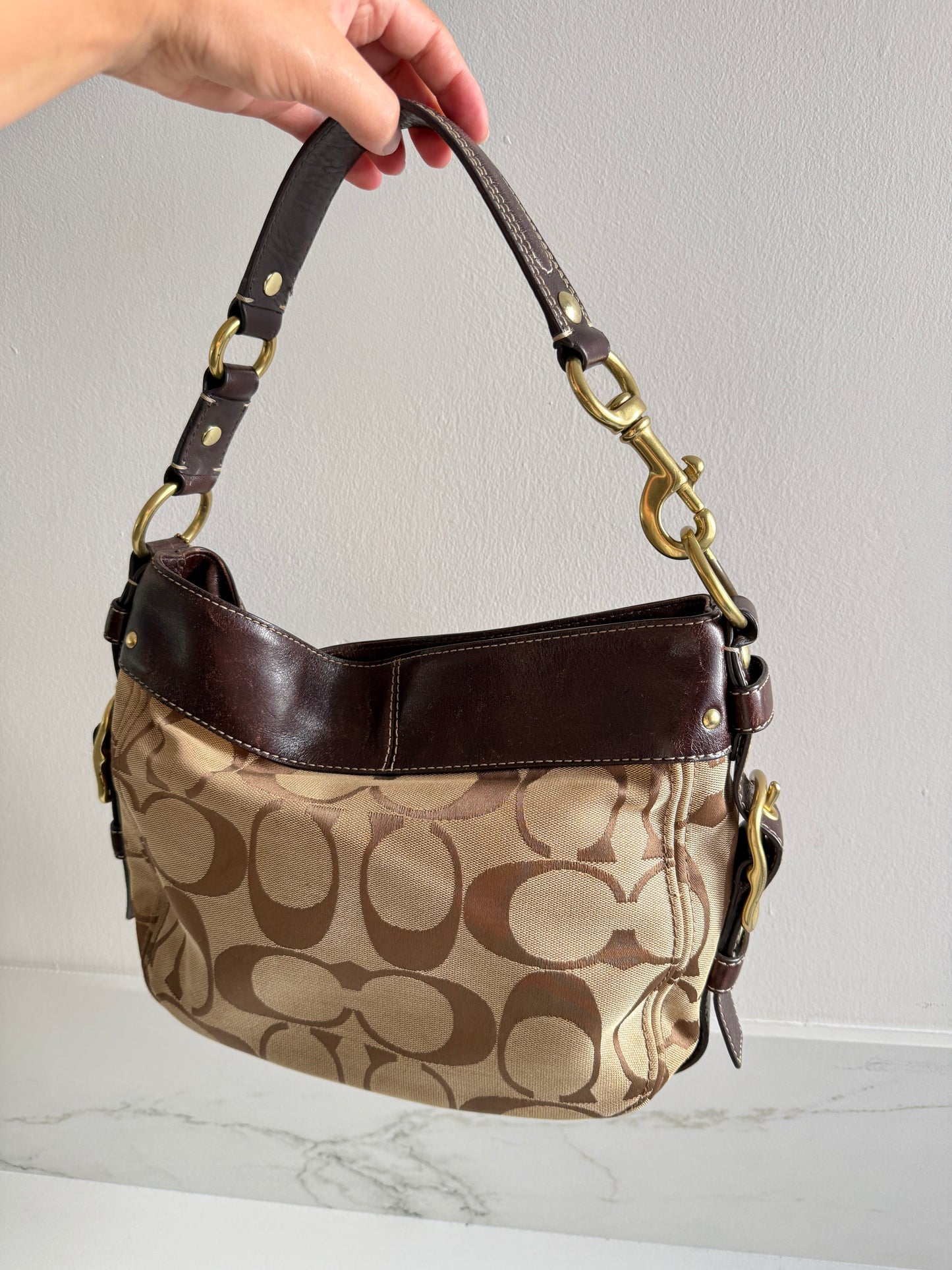 Rare Coach Zoe Signature Hobo Shoulder Bag