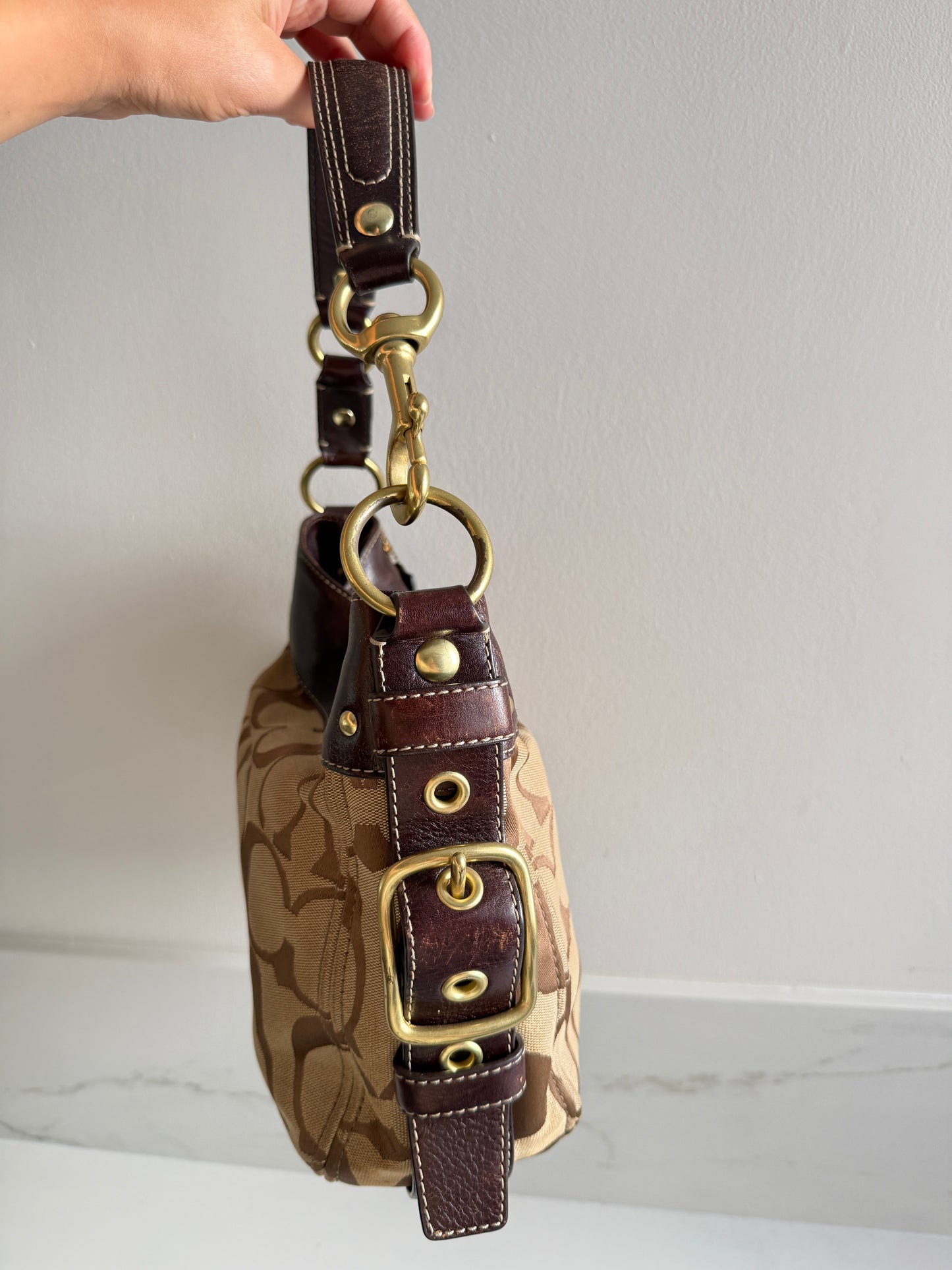 Rare Coach Zoe Signature Hobo Shoulder Bag
