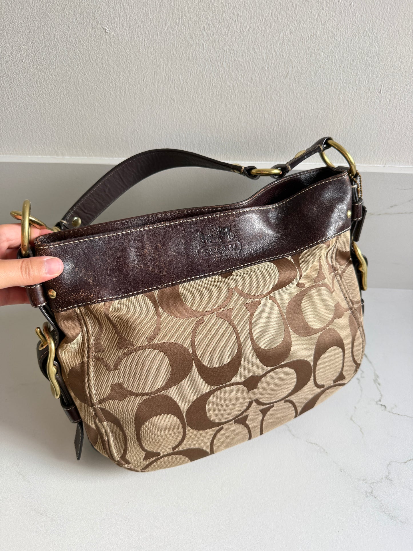 Rare Coach Zoe Signature Hobo Shoulder Bag