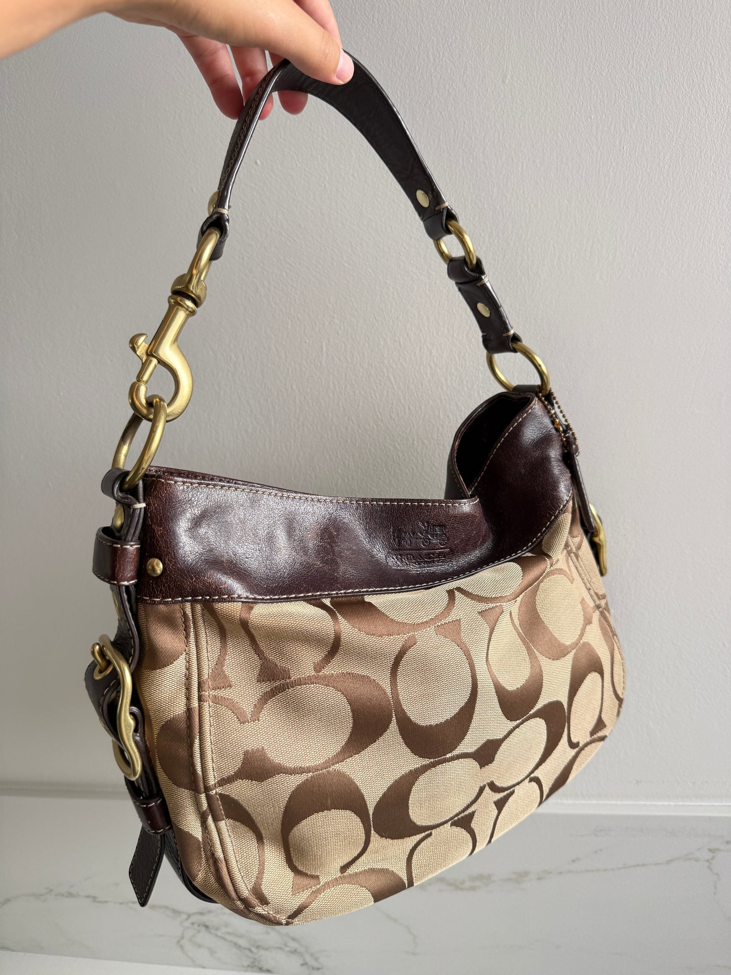 Rare Coach Zoe Signature Hobo Shoulder Bag
