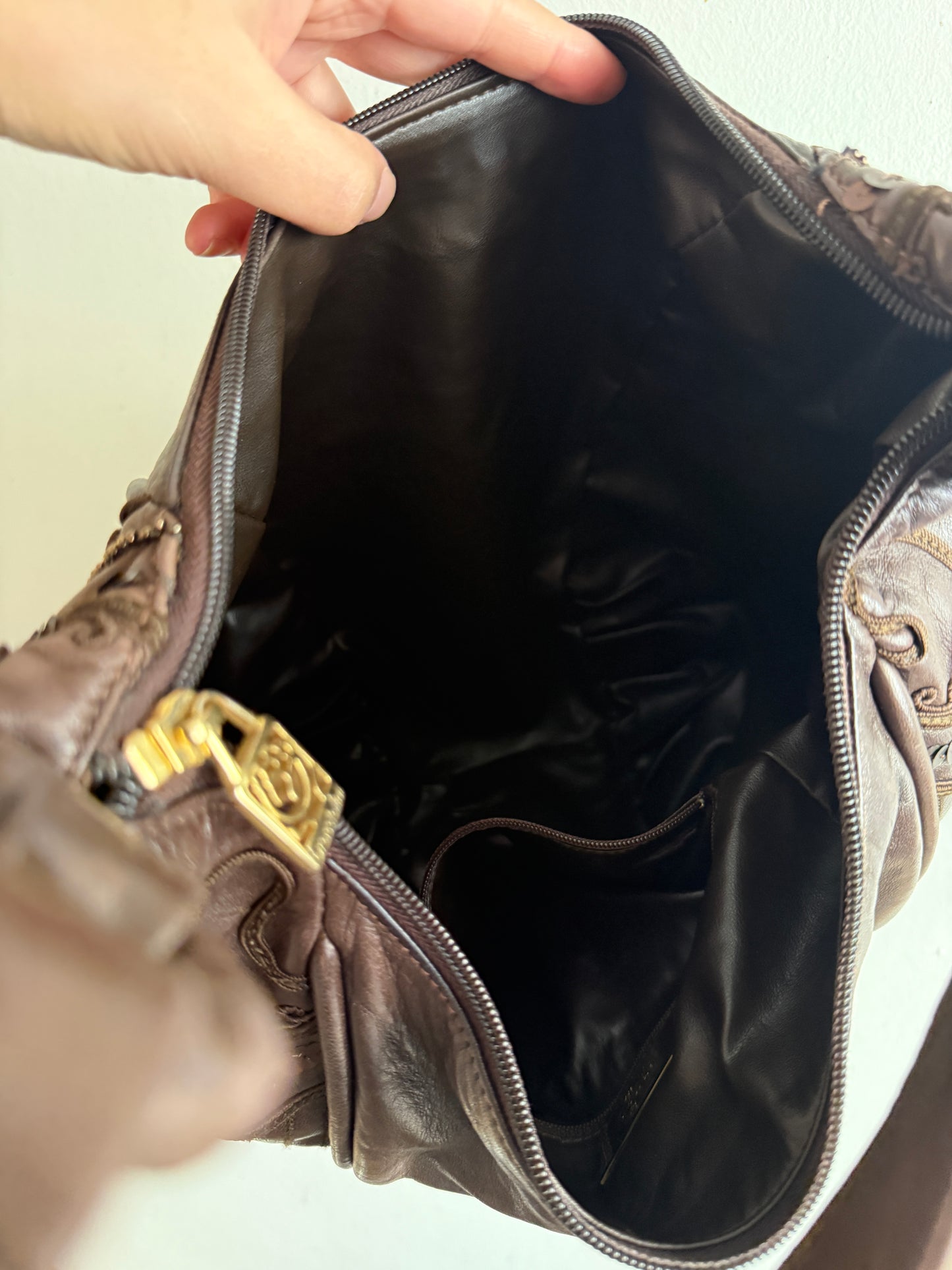 Super Rare Braccialini Leather Crossbody Bag