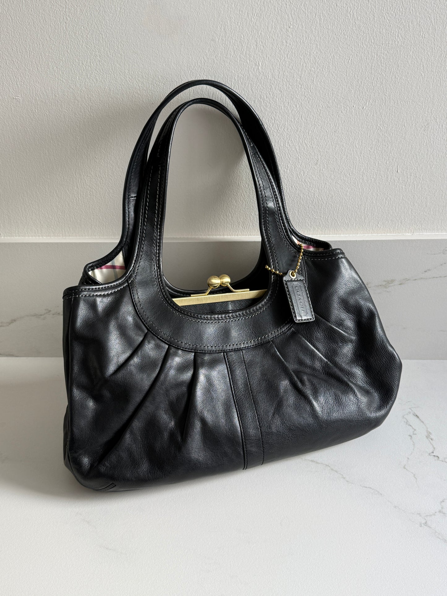 Coach Ergo Black Leather Tote Bag