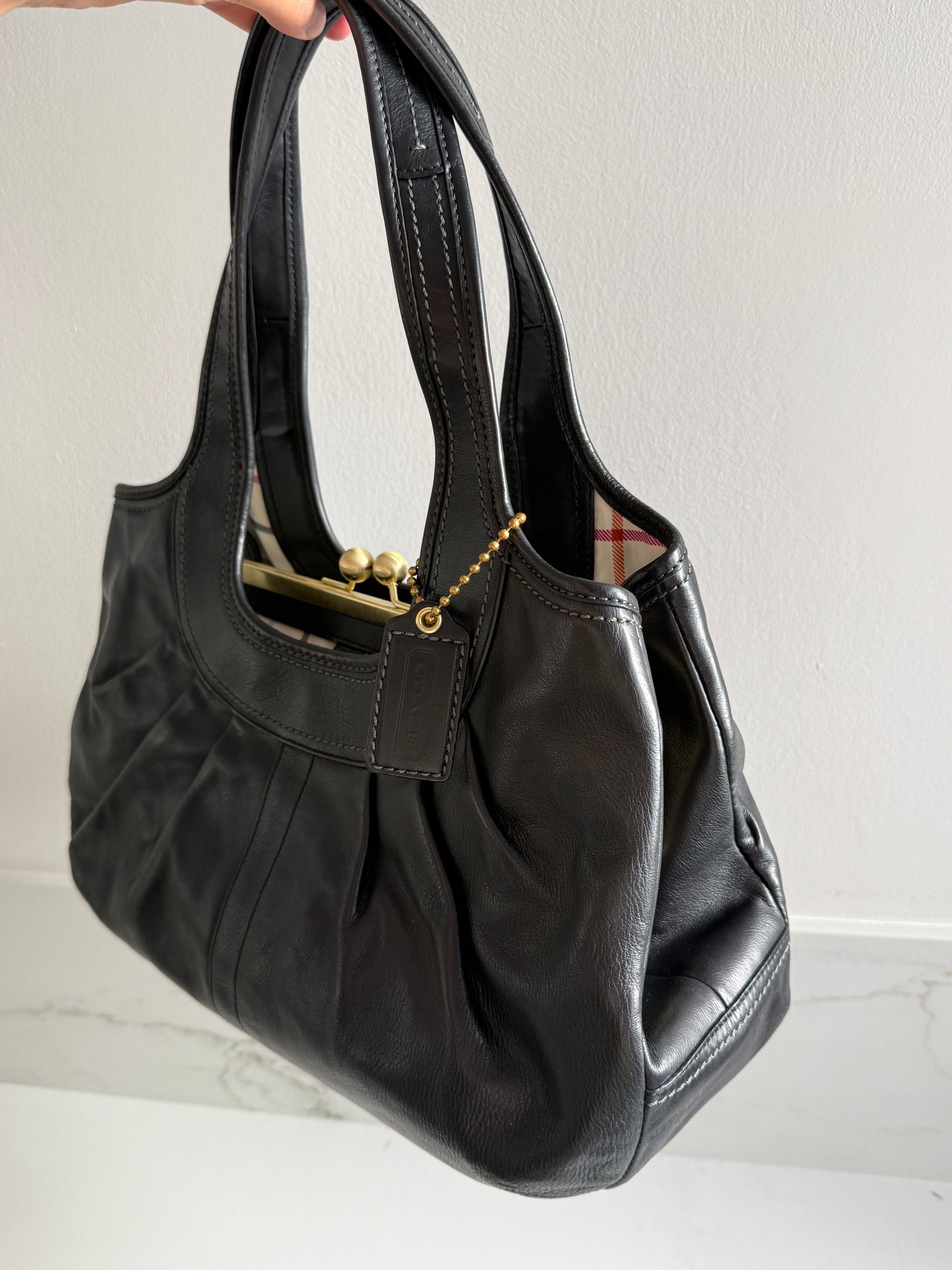 Coach Ergo Black Leather Tote Bag