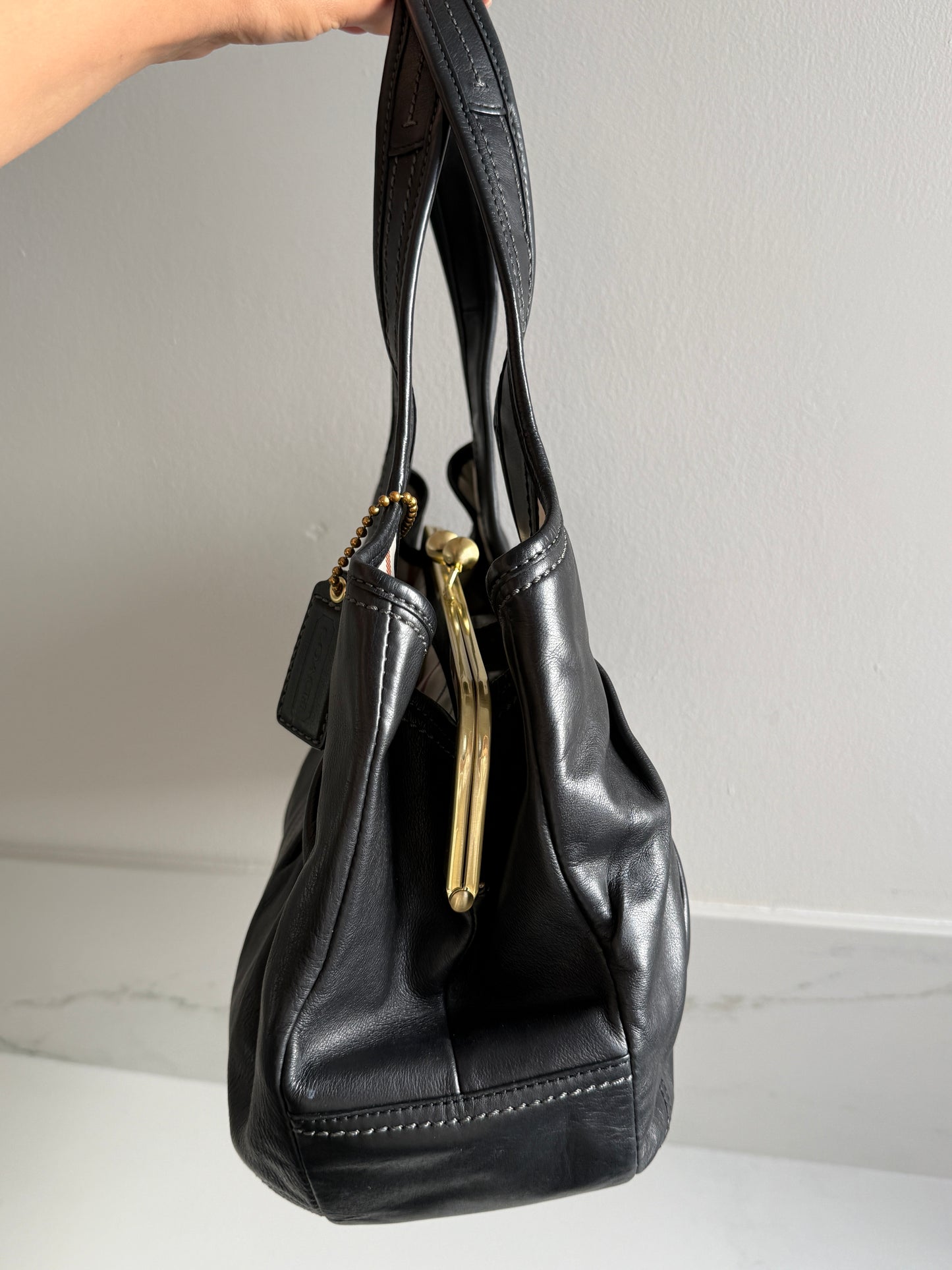 Coach Ergo Black Leather Tote Bag