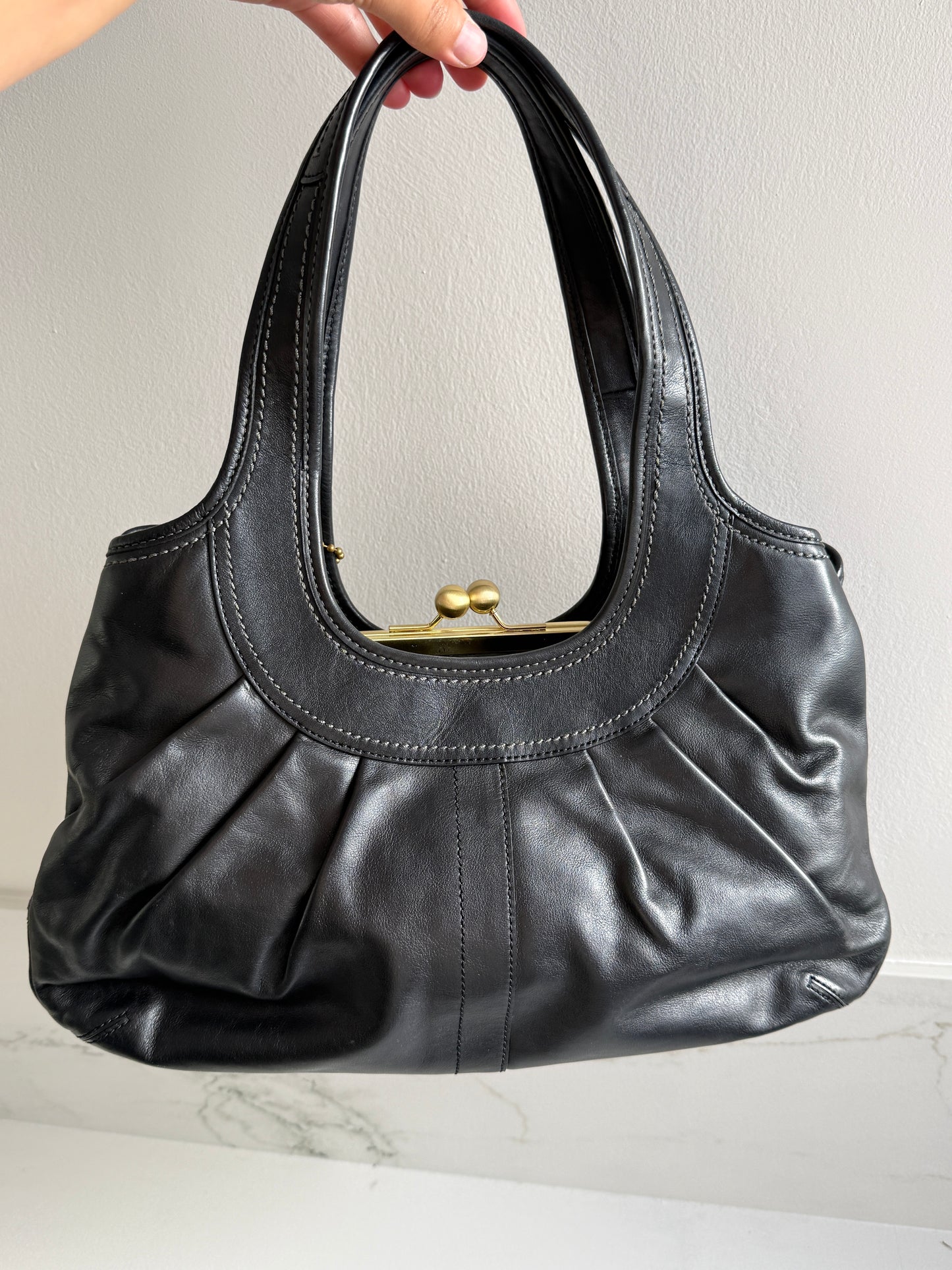Coach Ergo Black Leather Tote Bag
