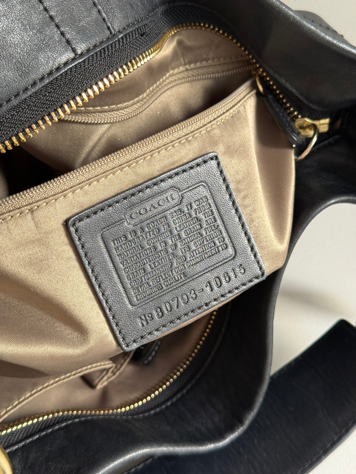 Coach Carly Black Leather Shoulder Bag