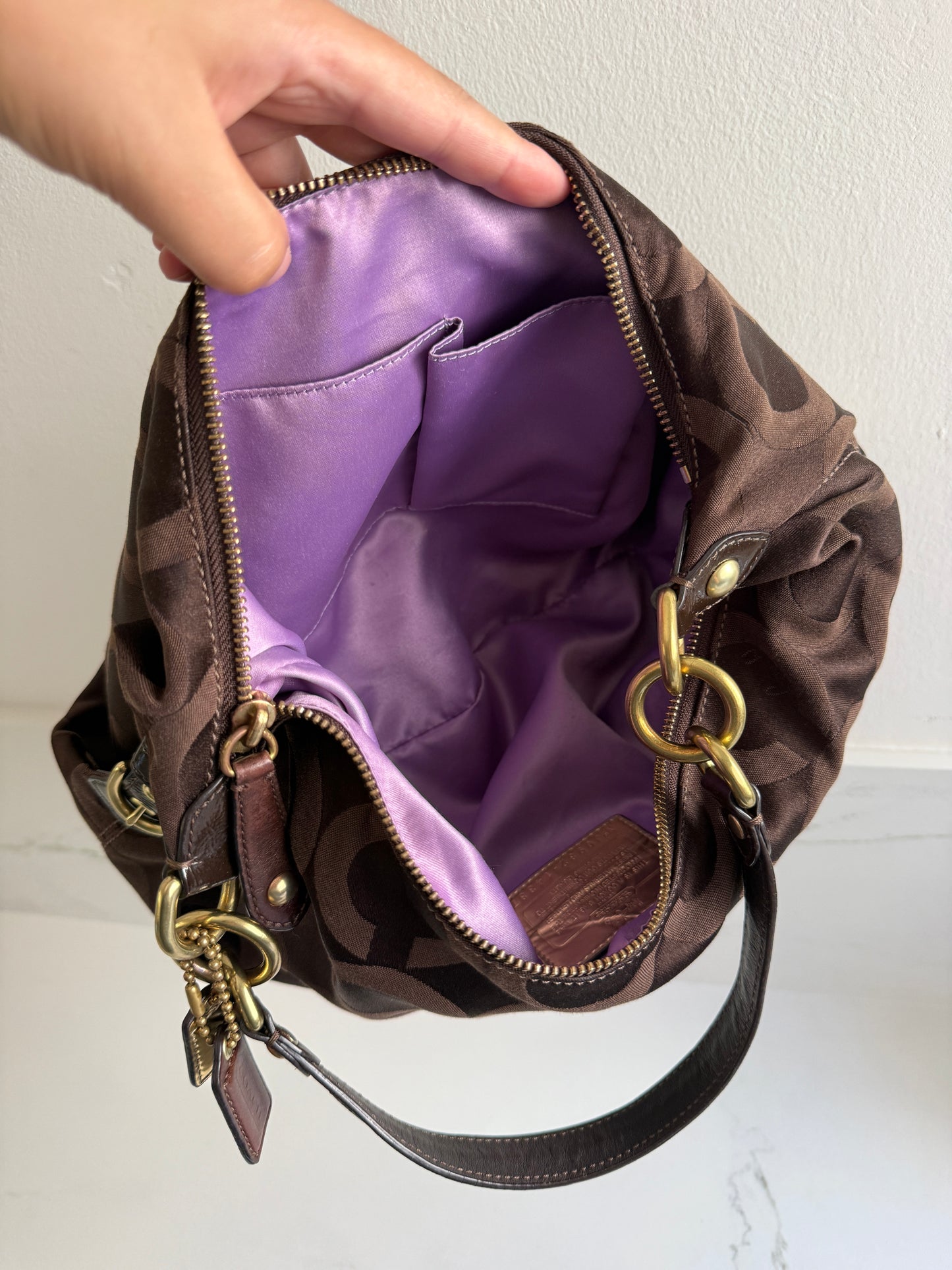 Rare Coach Madison Op Art Signature Shoulder Bag
