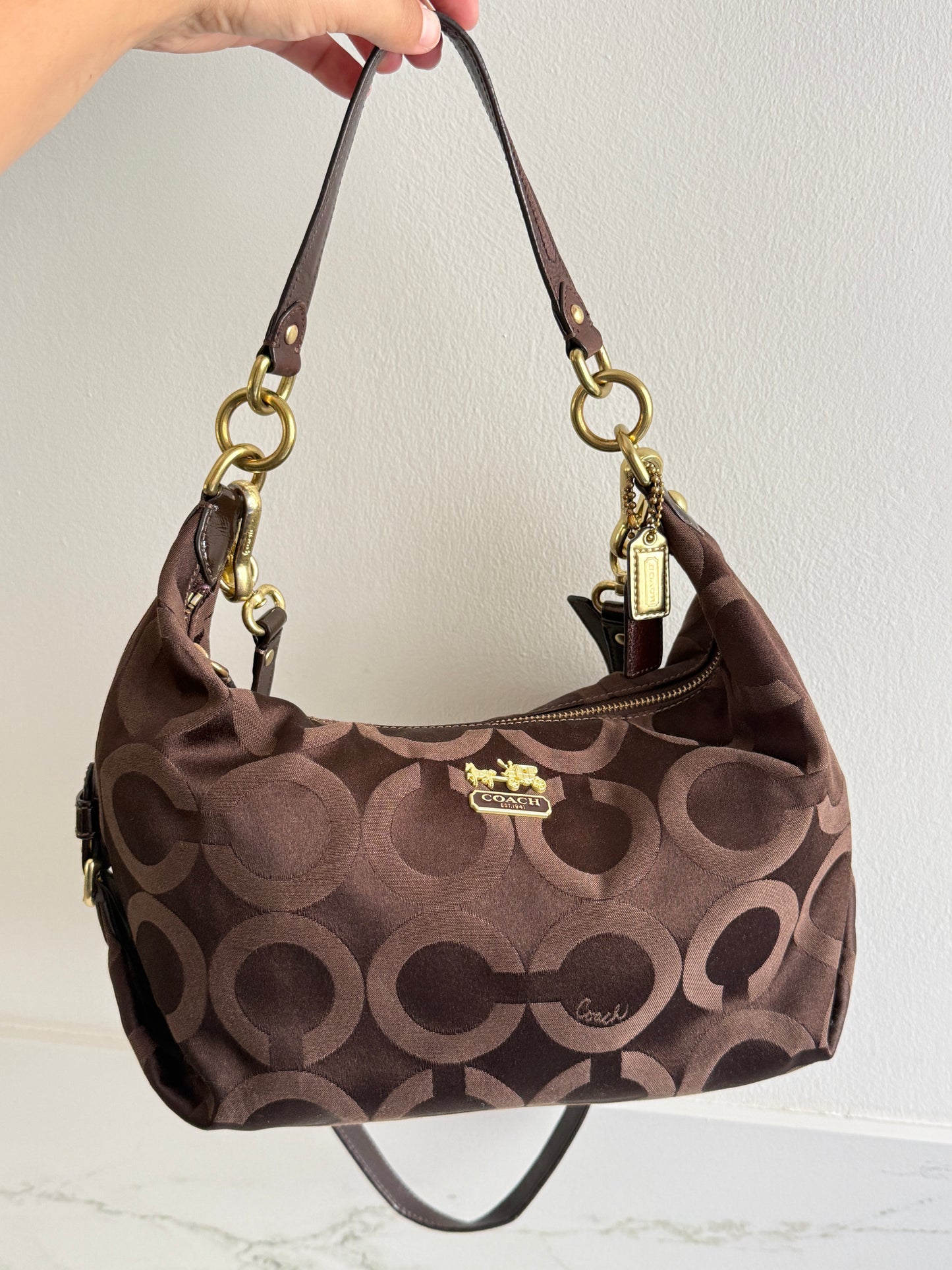 Rare Coach Madison Op Art Signature Shoulder Bag