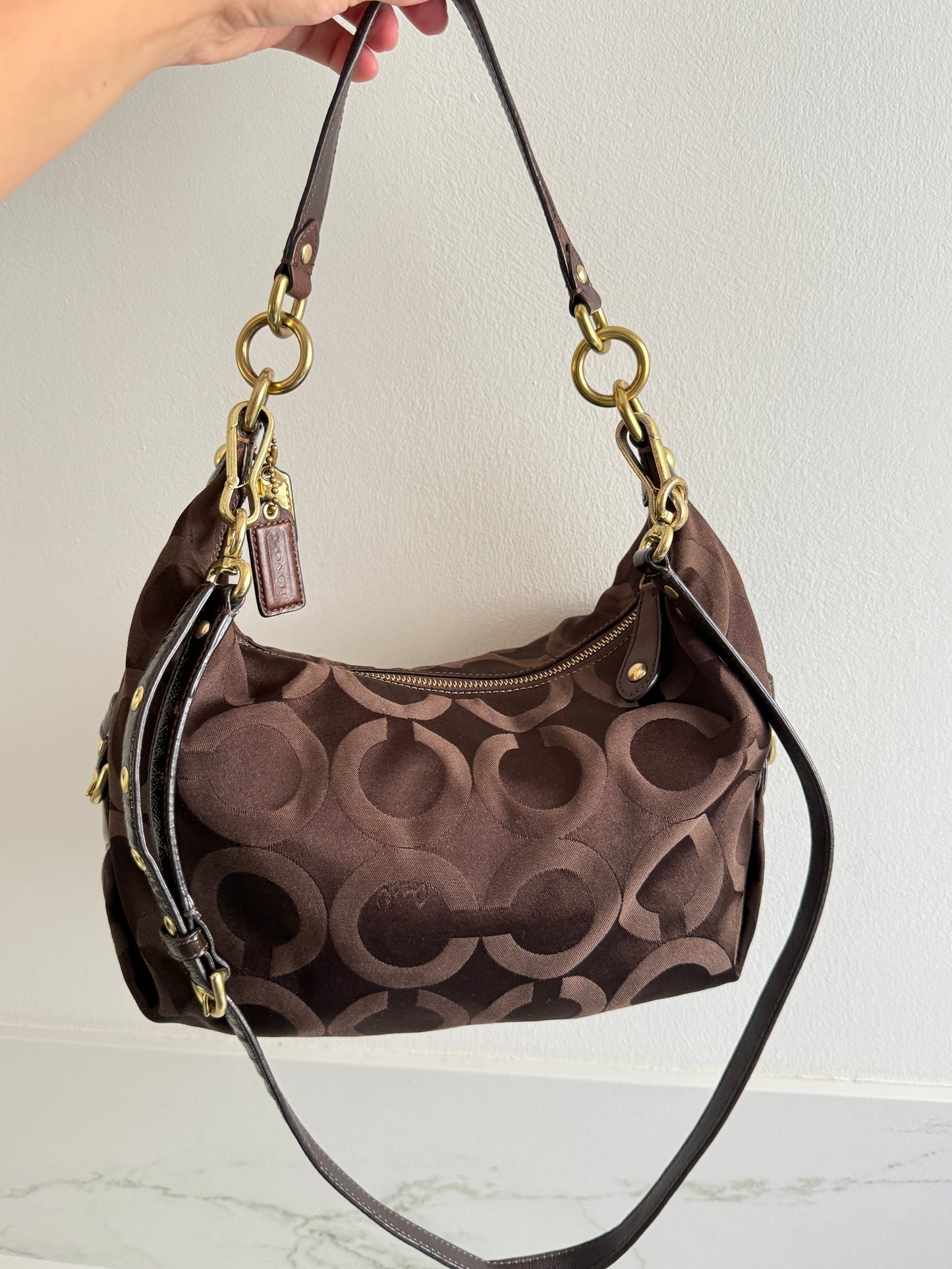 Rare Coach Madison Op Art Signature Shoulder Bag